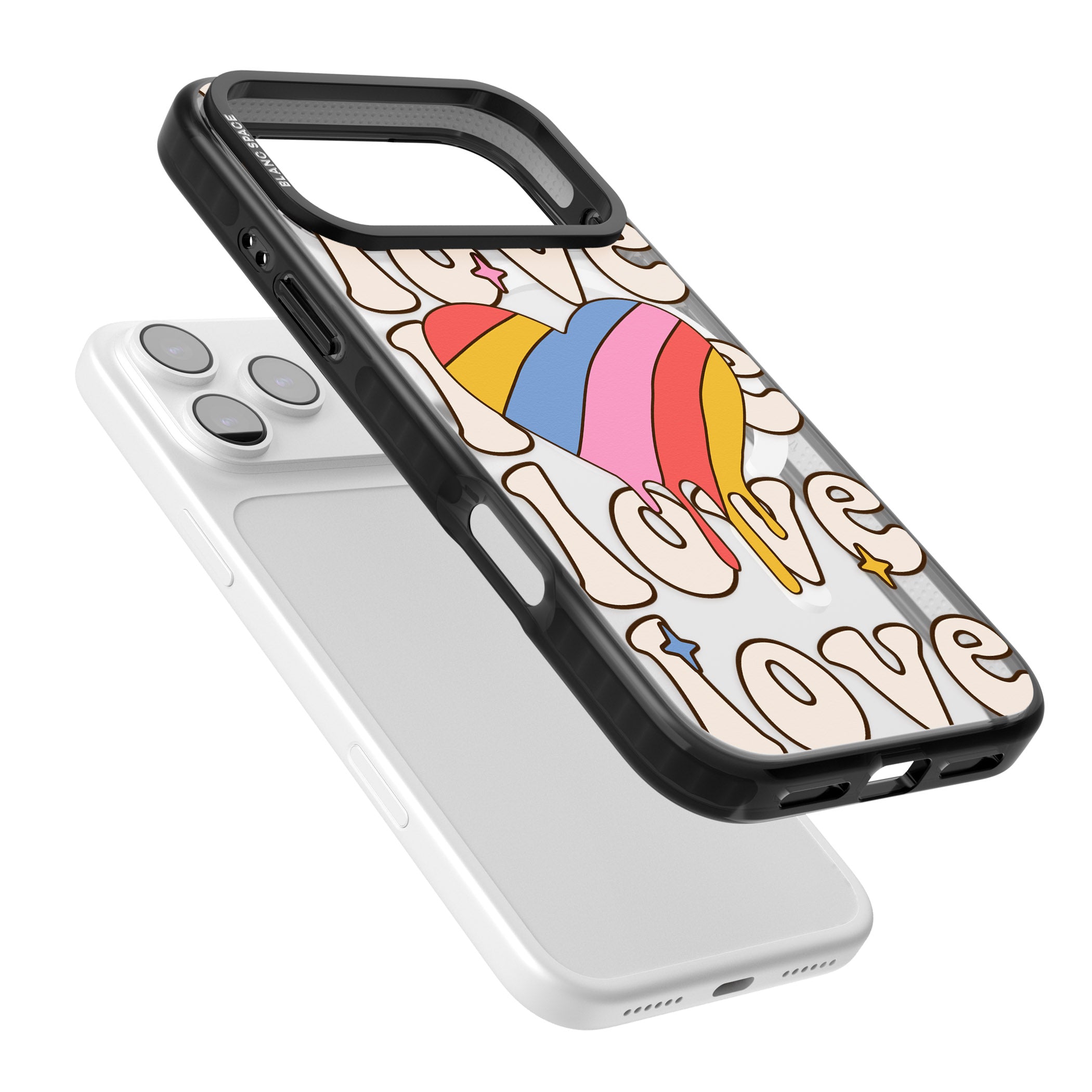 Groovy Love iPhone 17 Pro Max Impact Pro Black Phone Case Colours