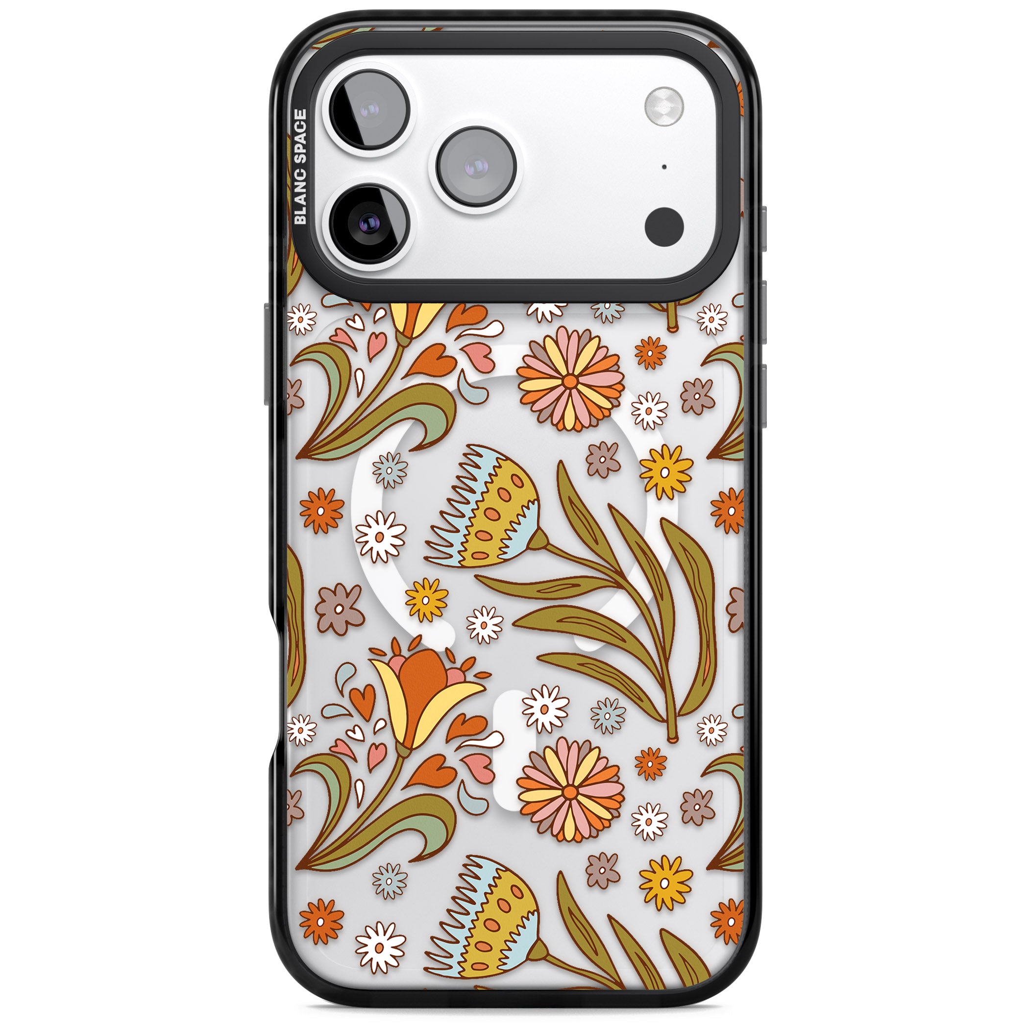 Boho Celestial Wildflower iPhone 17 Pro Max Impact Pro Black Phone Case