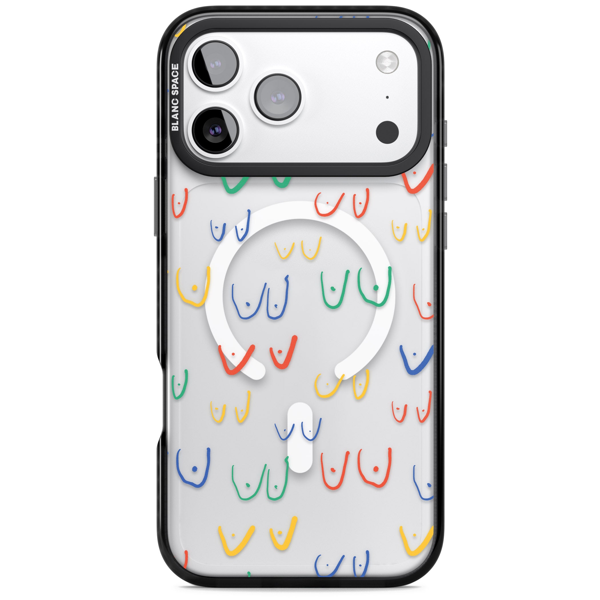 Boob Pattern (Mixed Colours) iPhone 17 Pro Max Impact Pro Black Phone Case