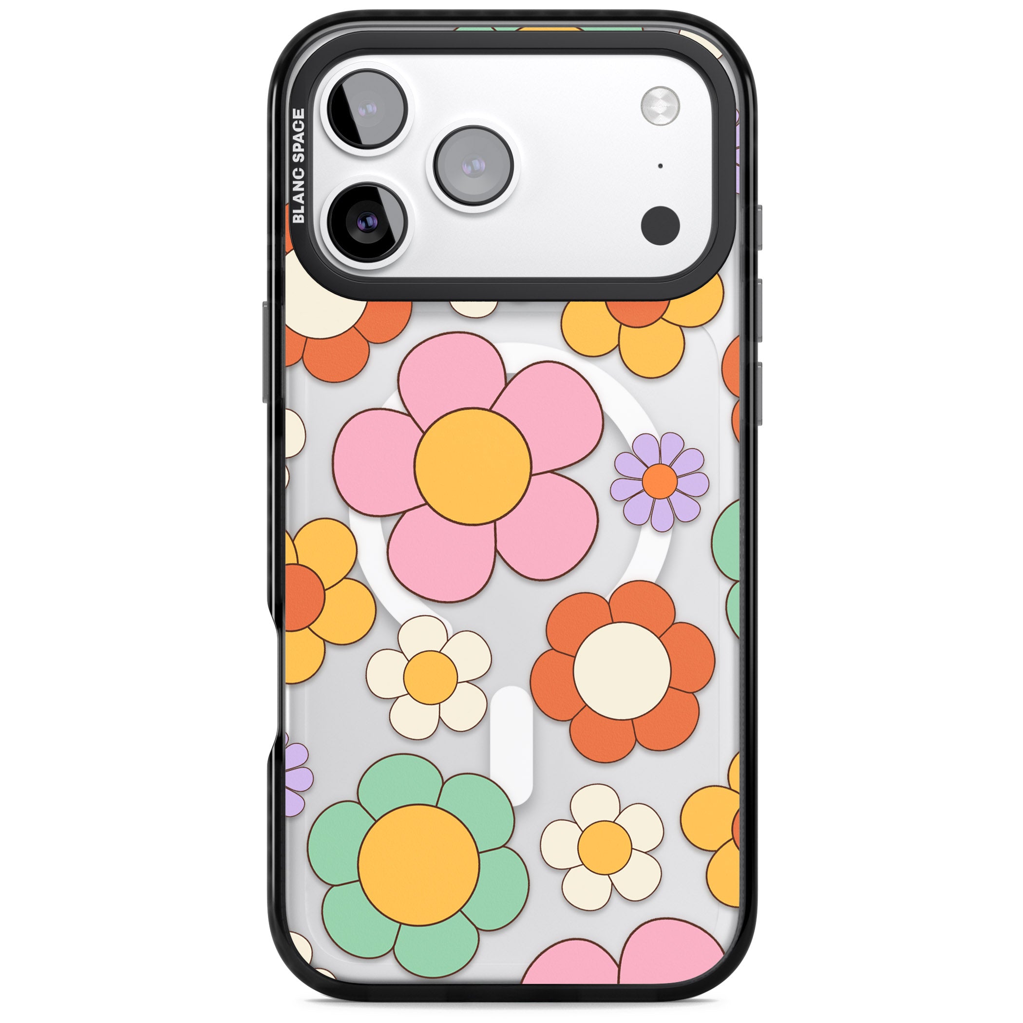 Groovy Blossoms iPhone 17 Pro Max Impact Pro Black Phone Case