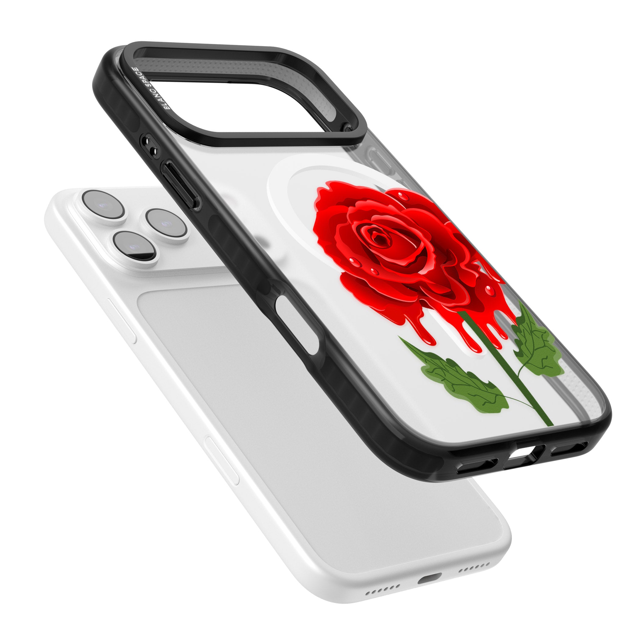 Melting Rose iPhone 17 Pro Max Impact Pro Black Phone Case Colours