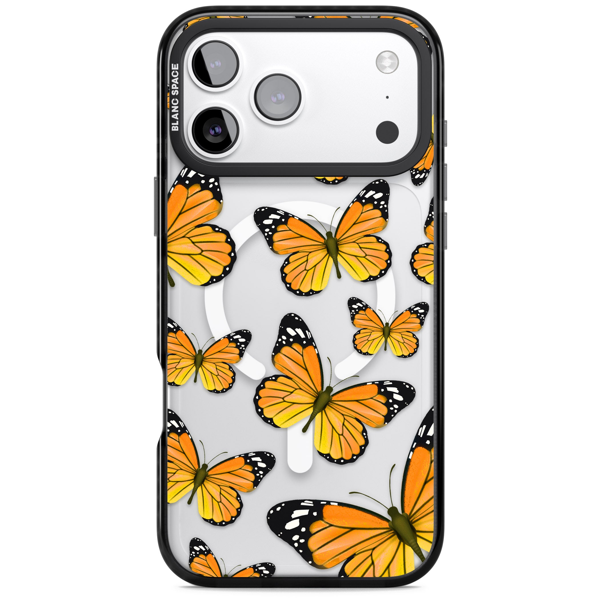 Sun Yellow Butterflies iPhone 17 Pro Max Impact Pro Black Phone Case