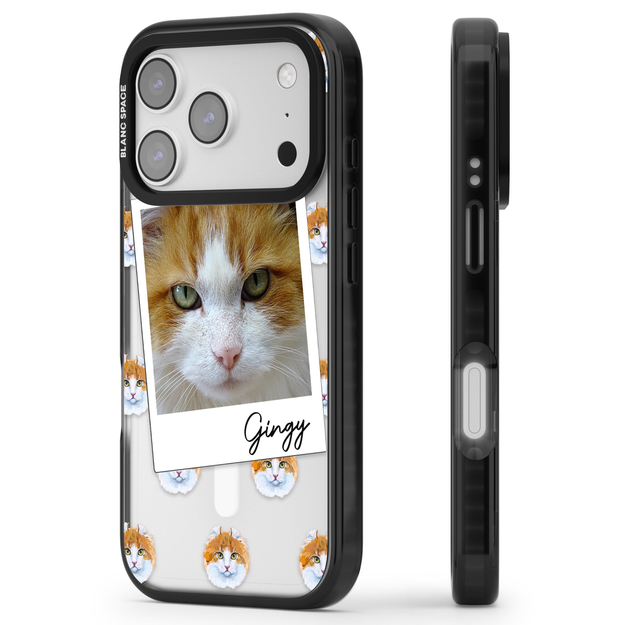 Personalised American Curl Photo iPhone 17 Pro Max Impact Pro Black Phone Case Side Profile