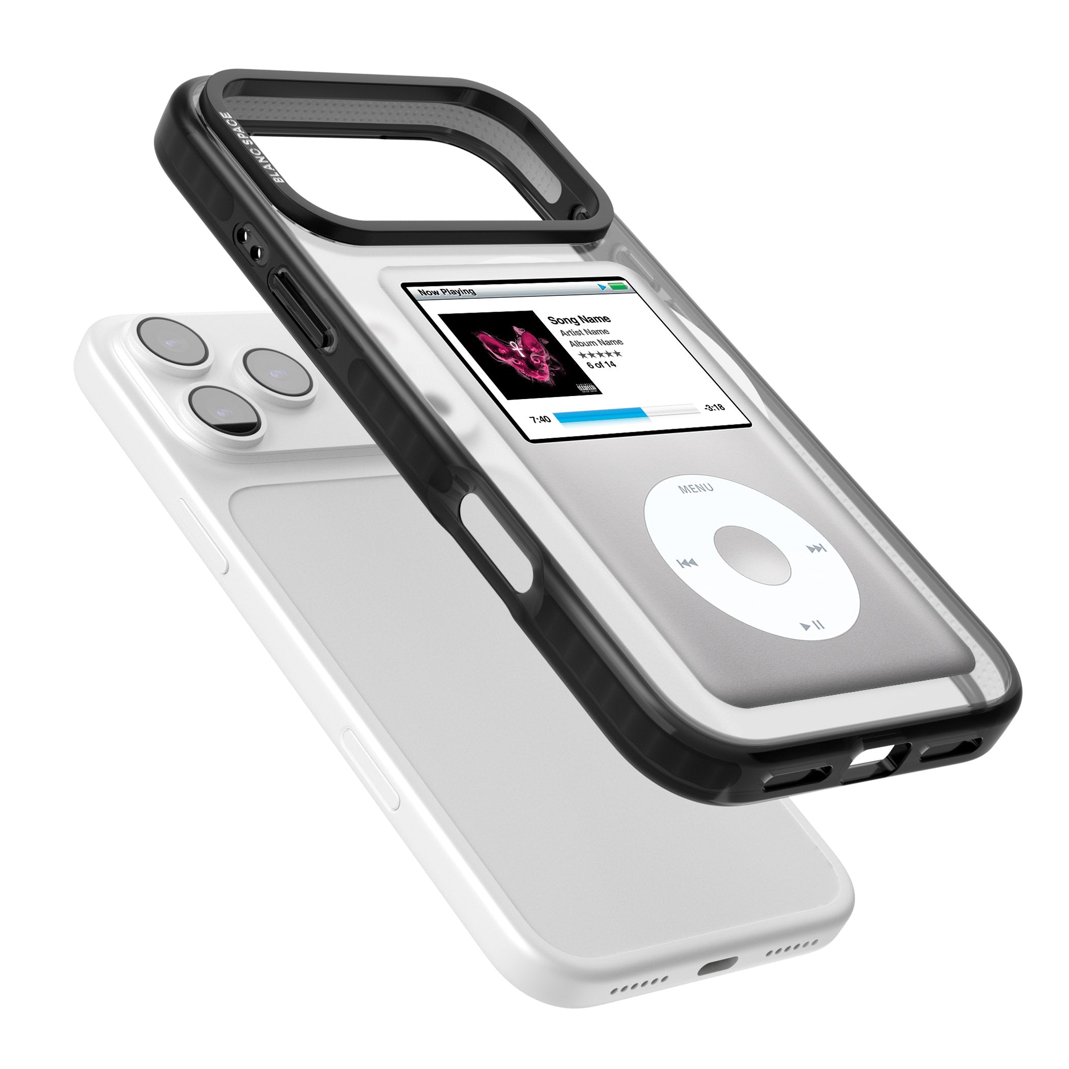 Personalised Classic Ipod iPhone 17 Pro Max Impact Pro Black Phone Case Colours