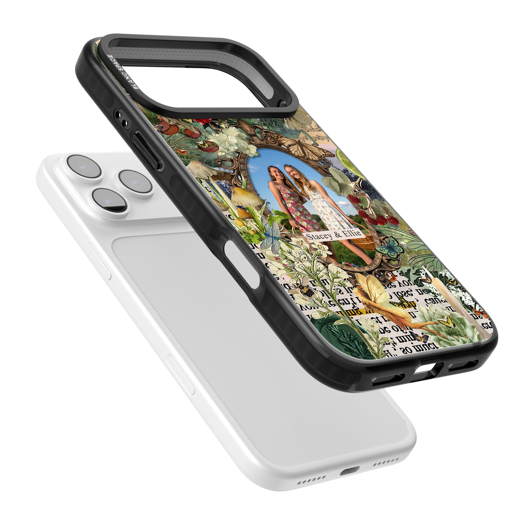 Personalised Cottage Garden Frame iPhone 17 Pro Impact Pro Black Phone Case Colours