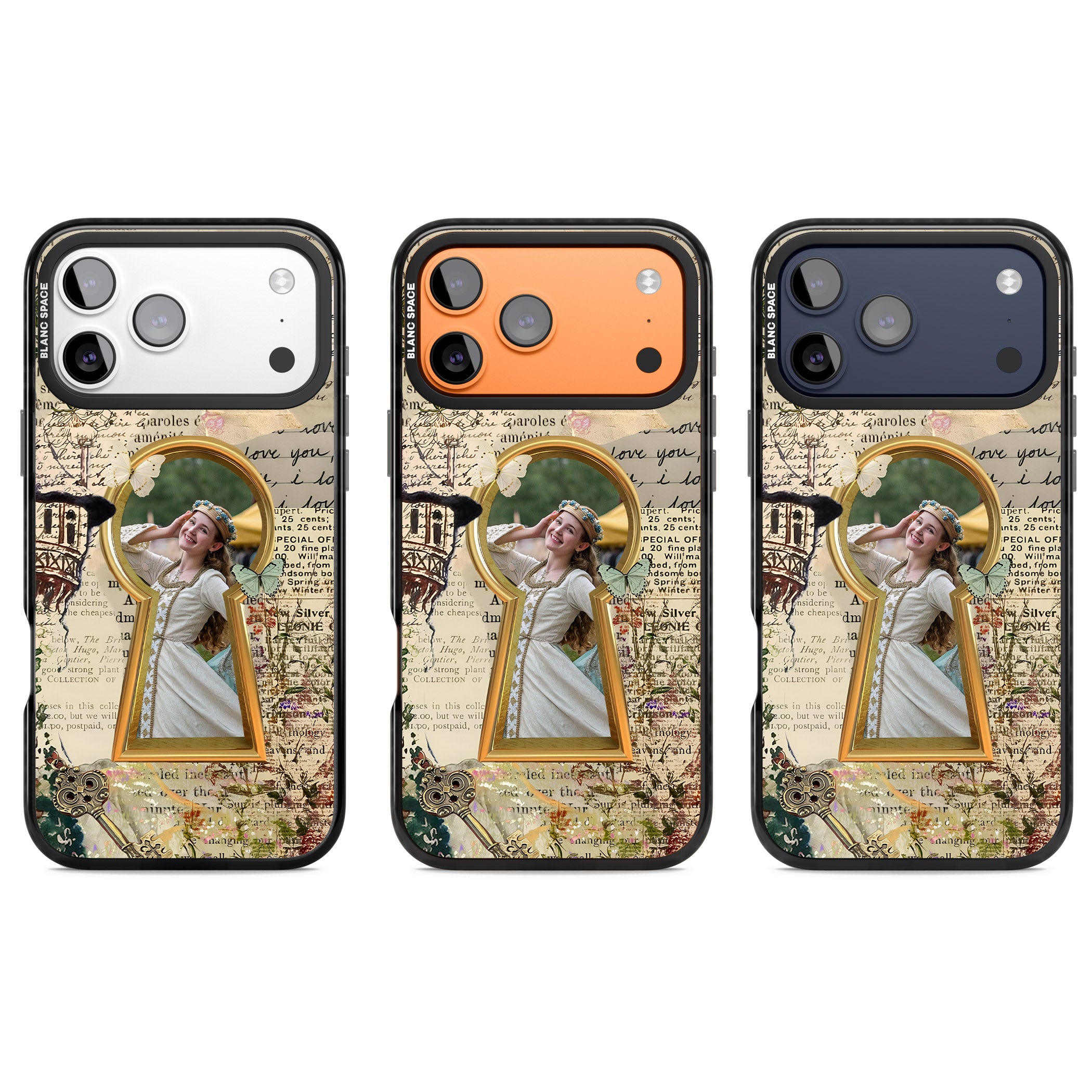 Personalised Bookpage Keyhole Frame iPhone 17 Pro Impact Pro Black Phone Case APT Impact Protection