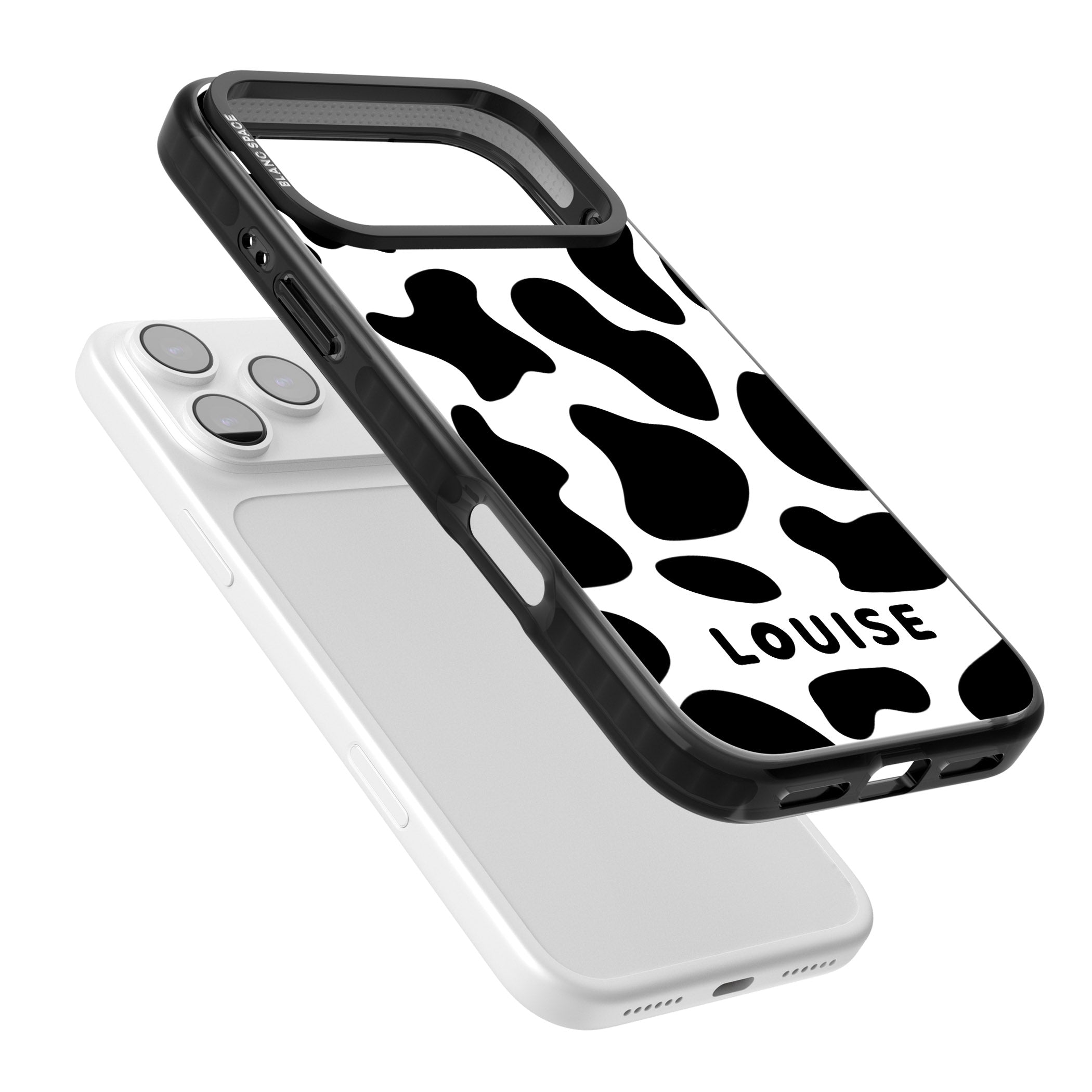 Personalised Cow Print iPhone 17 Pro Max Impact Pro Black Phone Case Colours