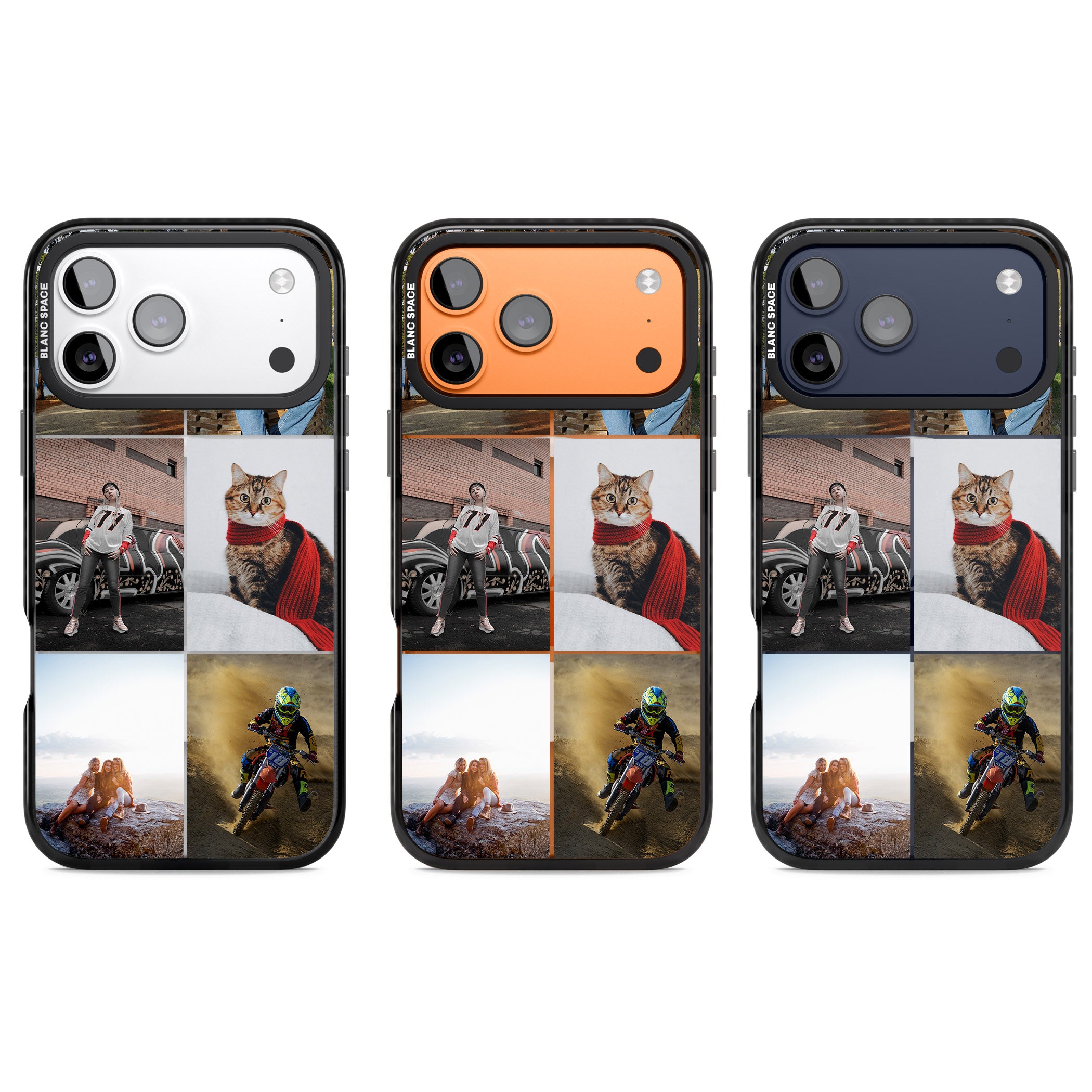 Personalised 6 Photo Grid iPhone 17 Pro Impact Pro Black Phone Case APT Impact Protection