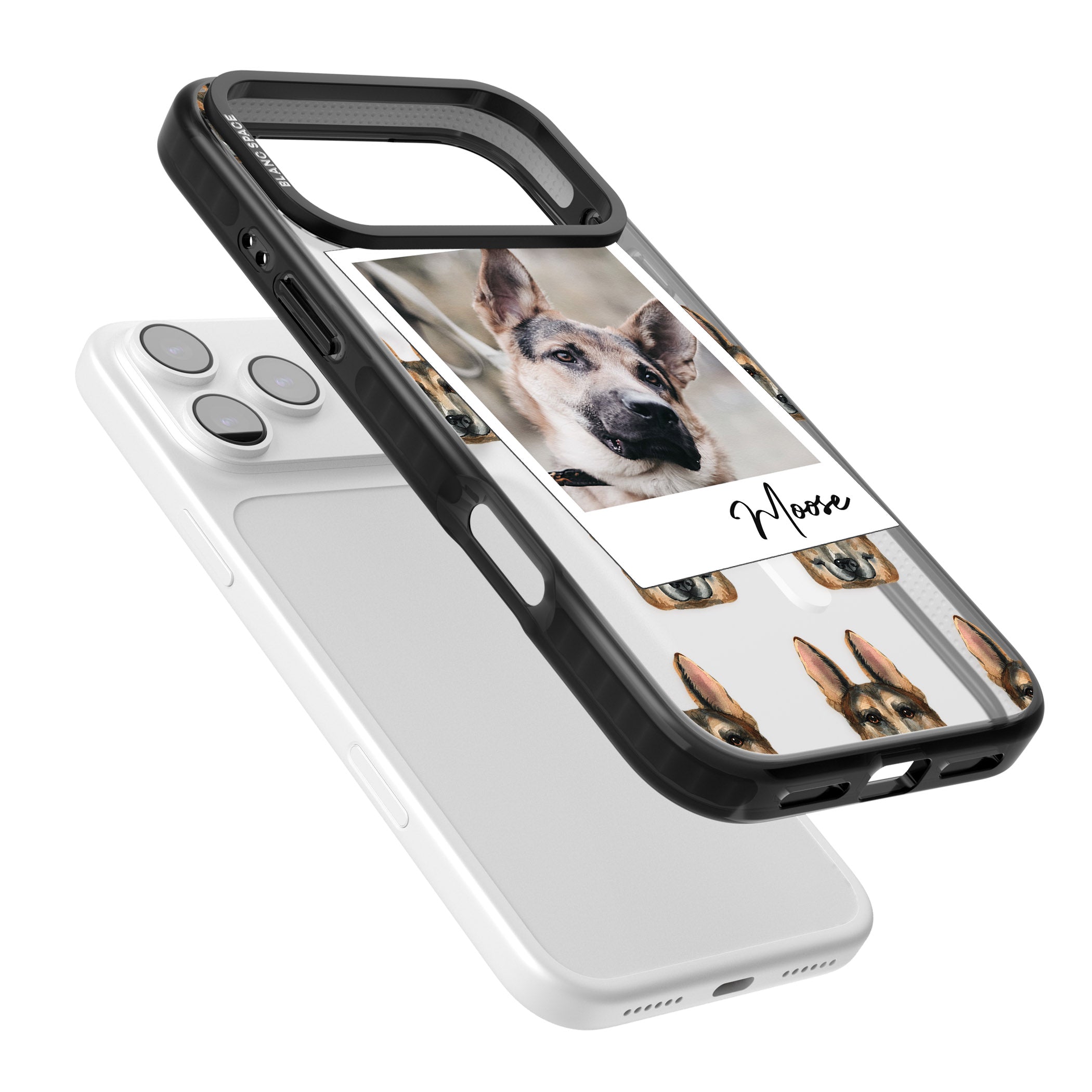 Personalised German Shepherd Instant Camera Photo iPhone 17 Pro Max Impact Pro Black Phone Case Colours