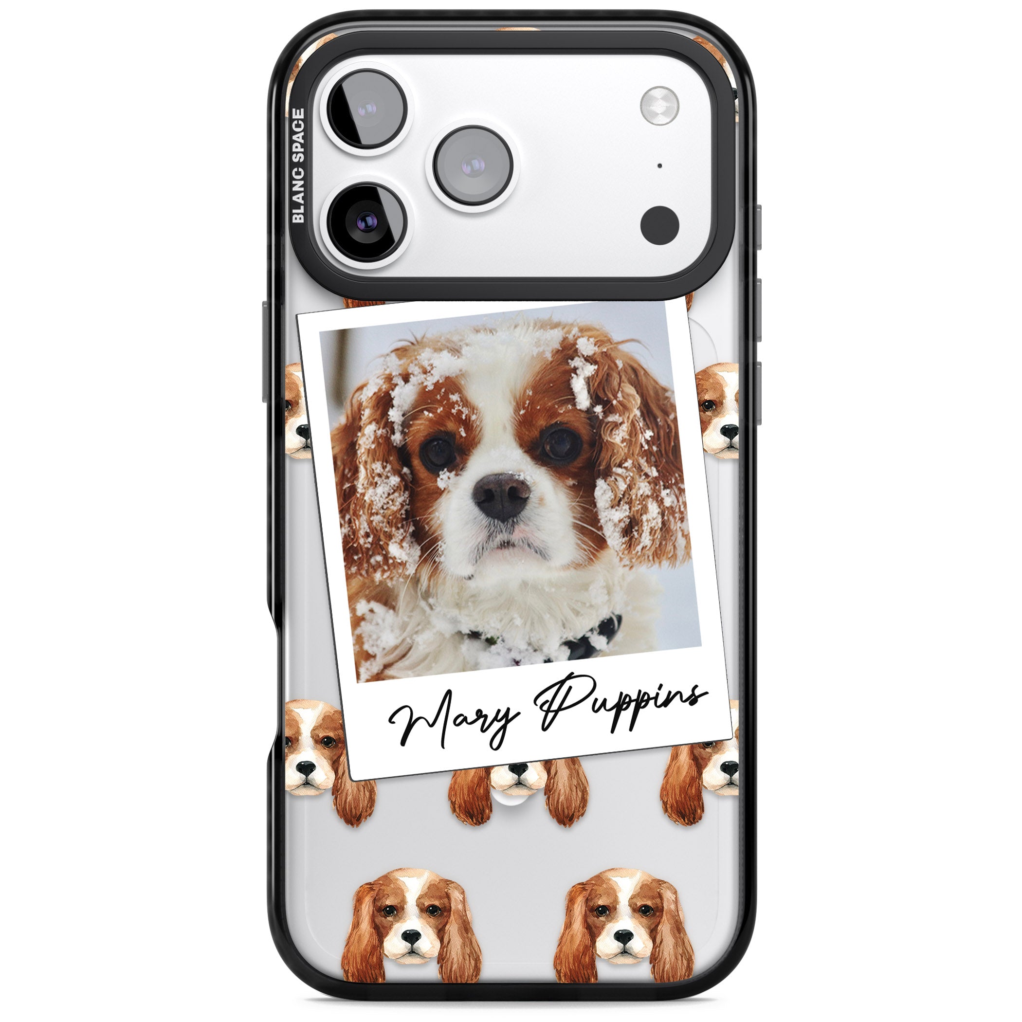 Personalised Cavalier King Charles Instant Camera Photo iPhone 17 Pro Max Impact Pro Black Phone Case