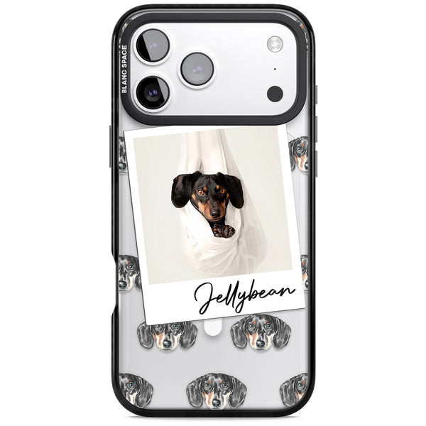 Personalised Black Dachshund Instant Camera Photo