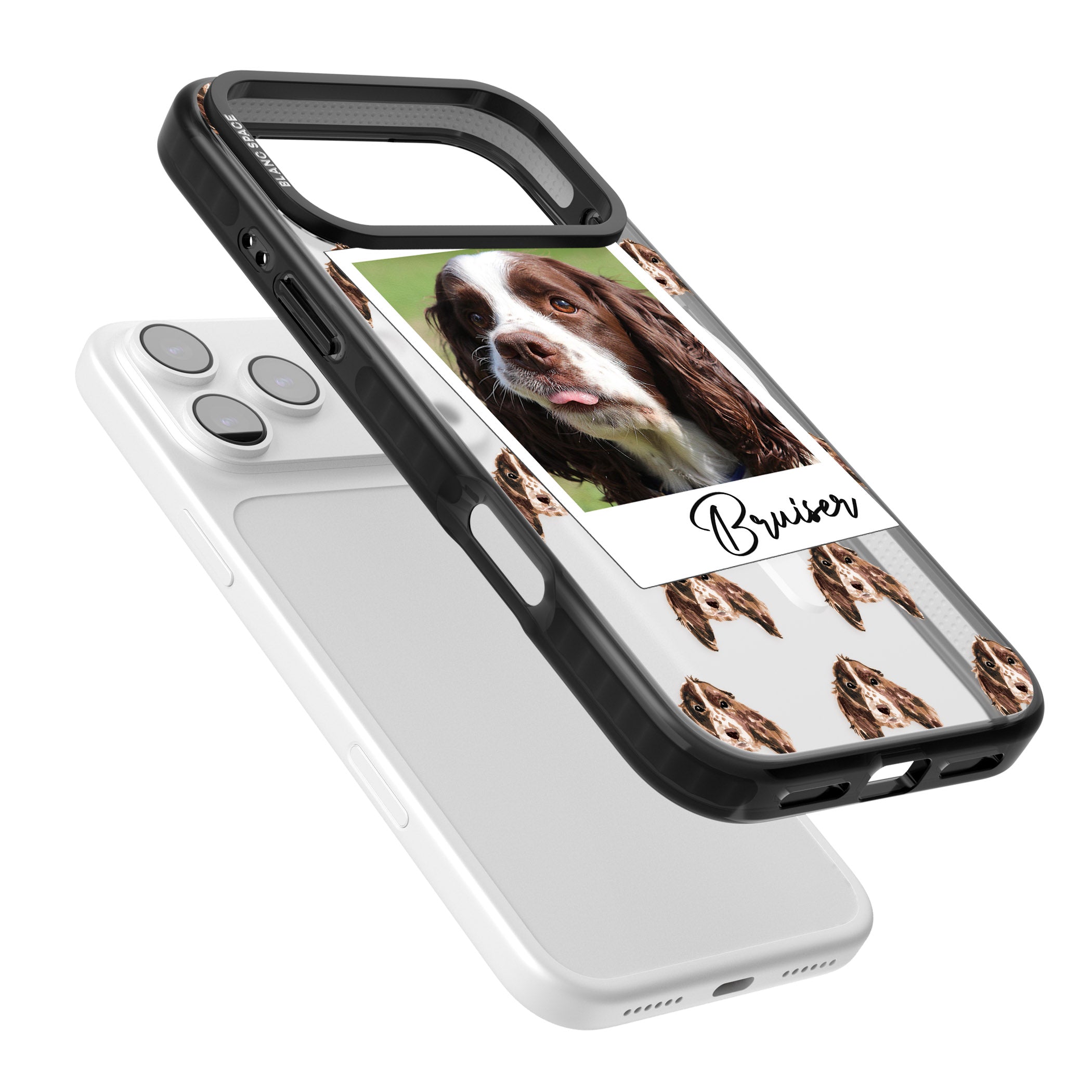 Personalised Springer Spaniel Instant Camera Photo iPhone 17 Pro Max Impact Pro Black Phone Case Colours
