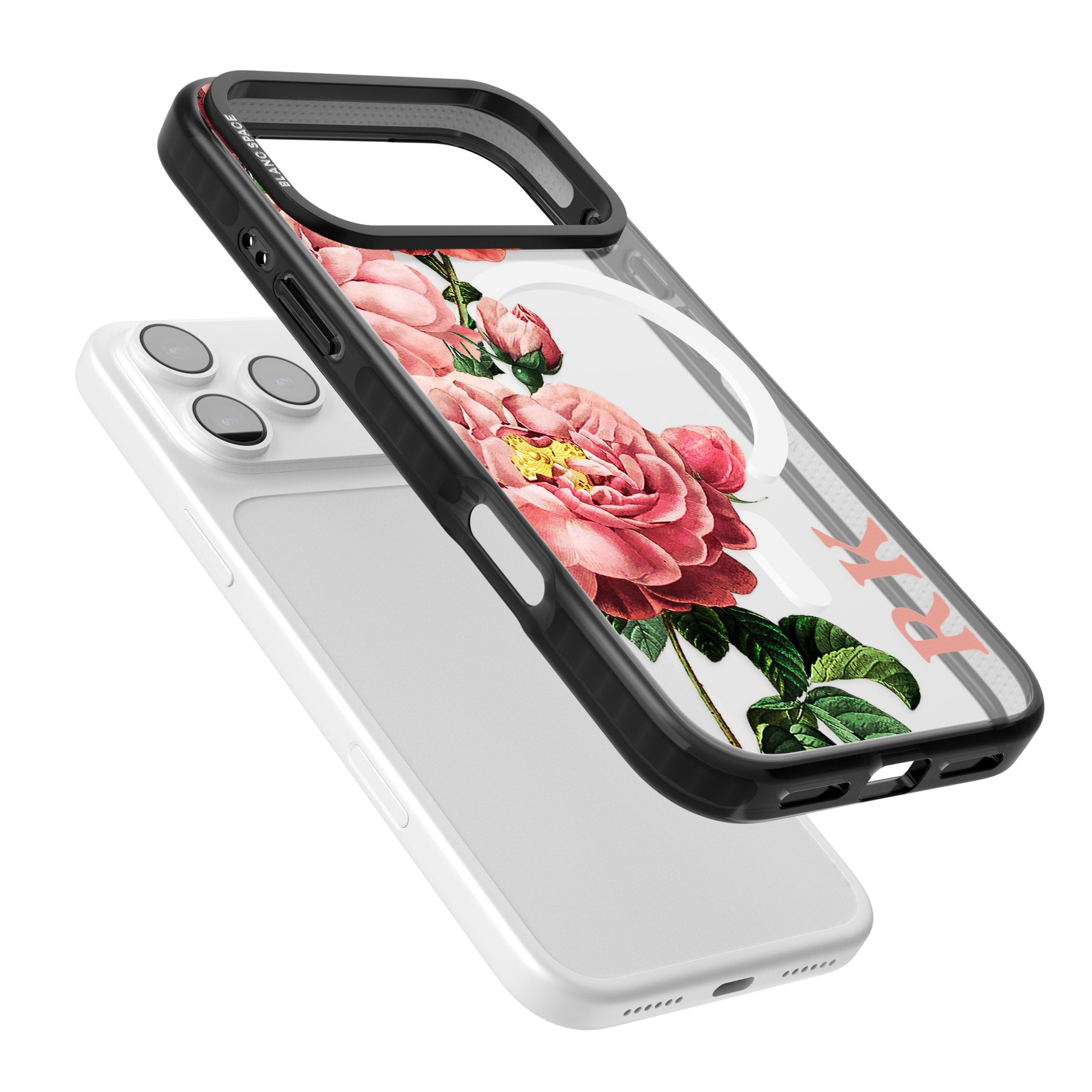 Personalised Vintage Floral Peonies iPhone 17 Pro Max Impact Pro Black Phone Case Colours