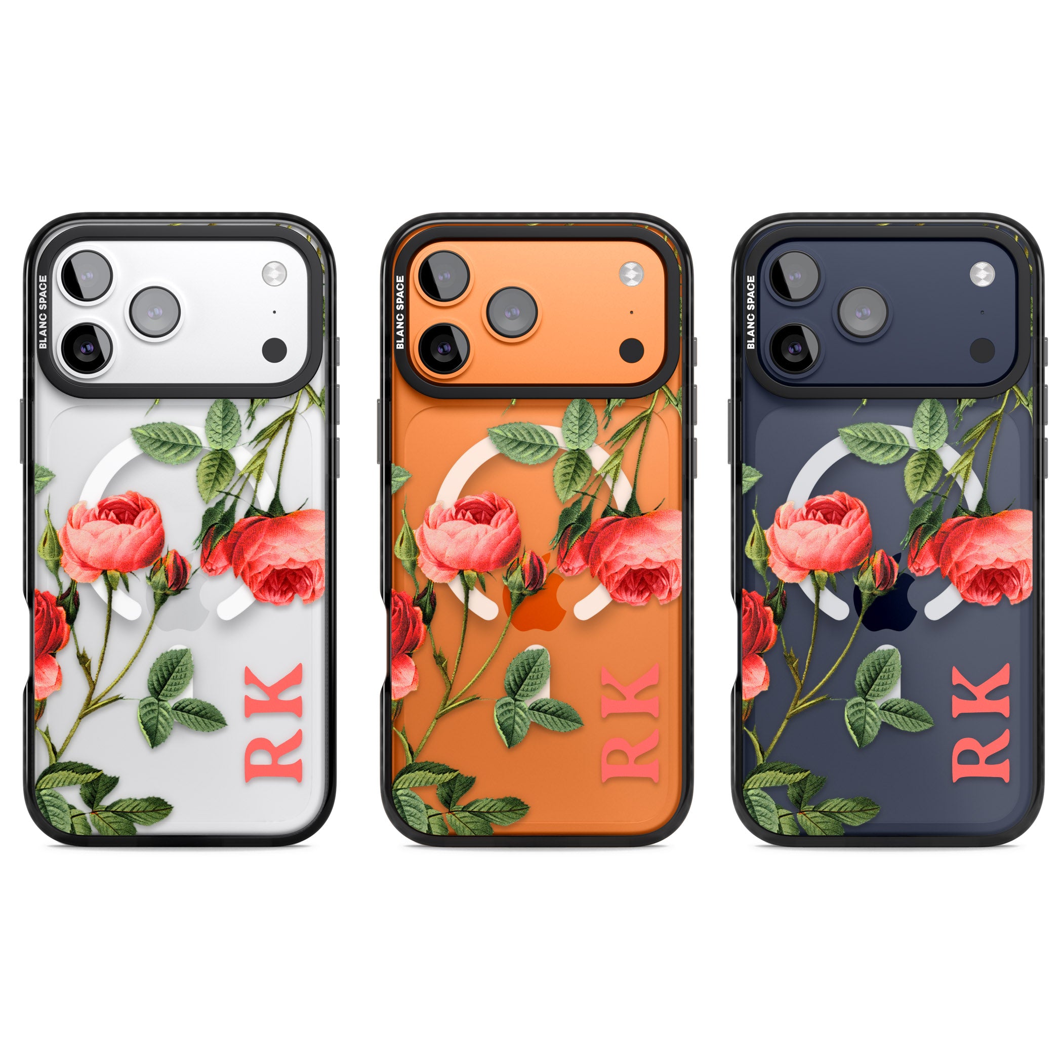 Personalised Vintage Floral Rose iPhone 17 Pro Impact Pro Black Phone Case APT Impact Protection
