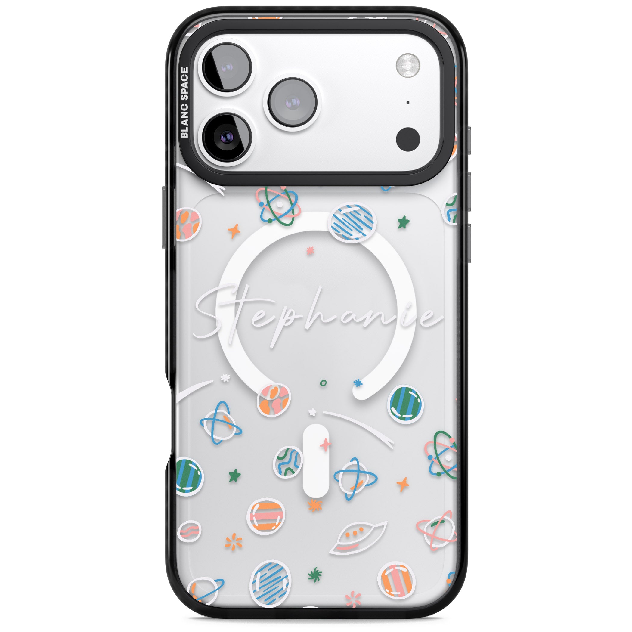 Personalised Space Pattern iPhone 17 Pro Max Impact Pro Black Phone Case