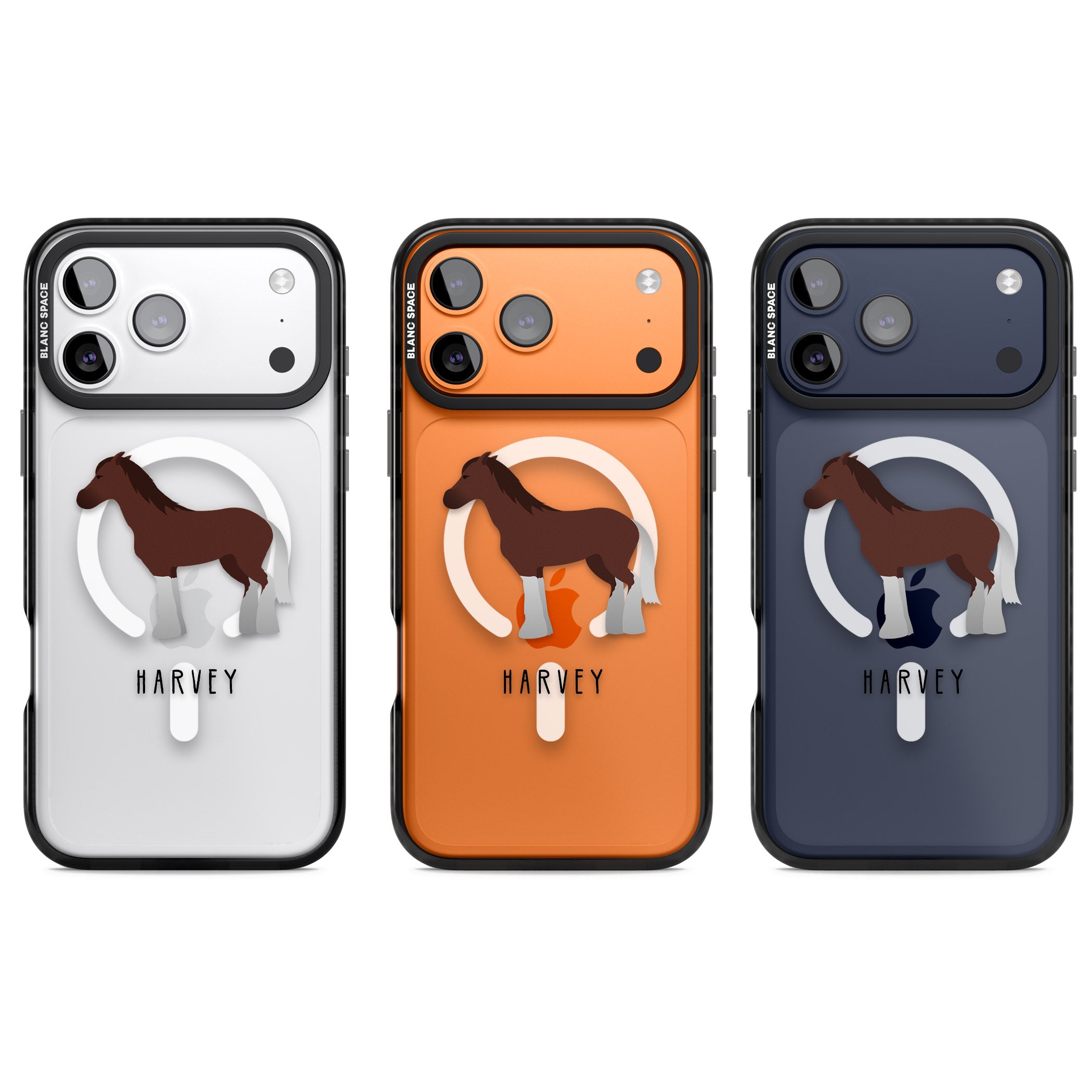 Personalised Brown Horse iPhone 17 Pro Impact Pro Black Phone Case APT Impact Protection