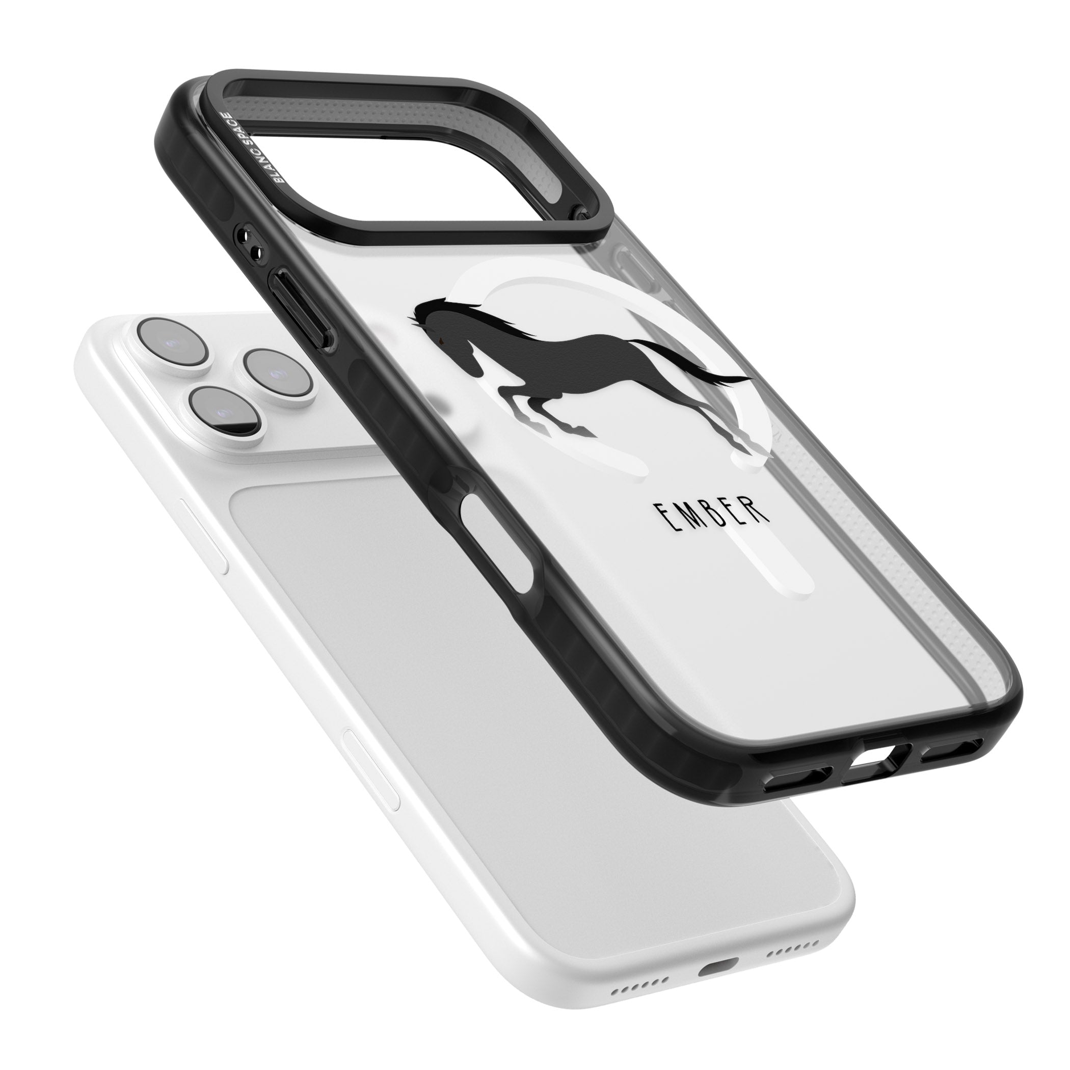 Personalised Black Horse iPhone 17 Pro Max Impact Pro Black Phone Case Colours
