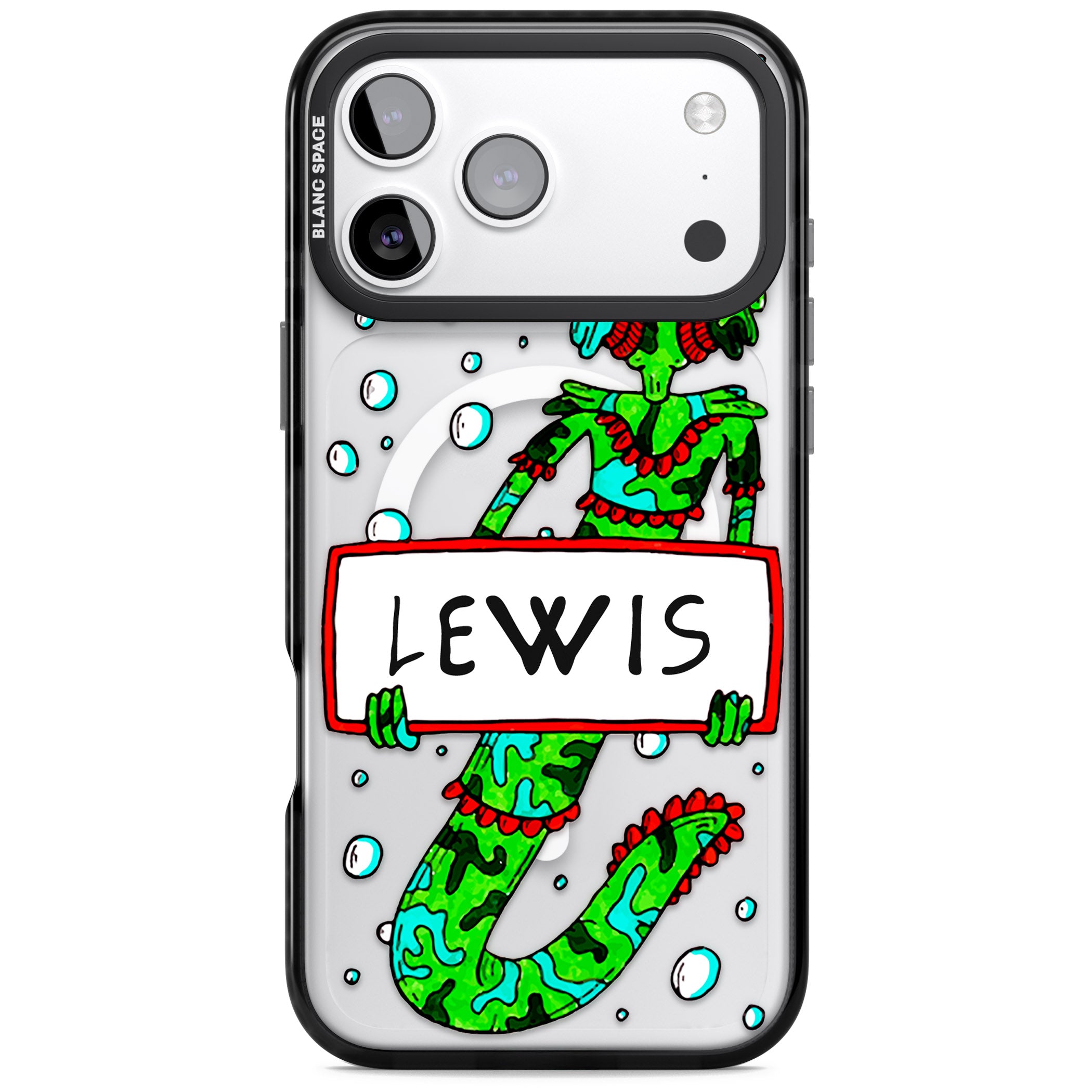 Personalised Fish Boy iPhone 17 Pro Max Impact Pro Black Phone Case
