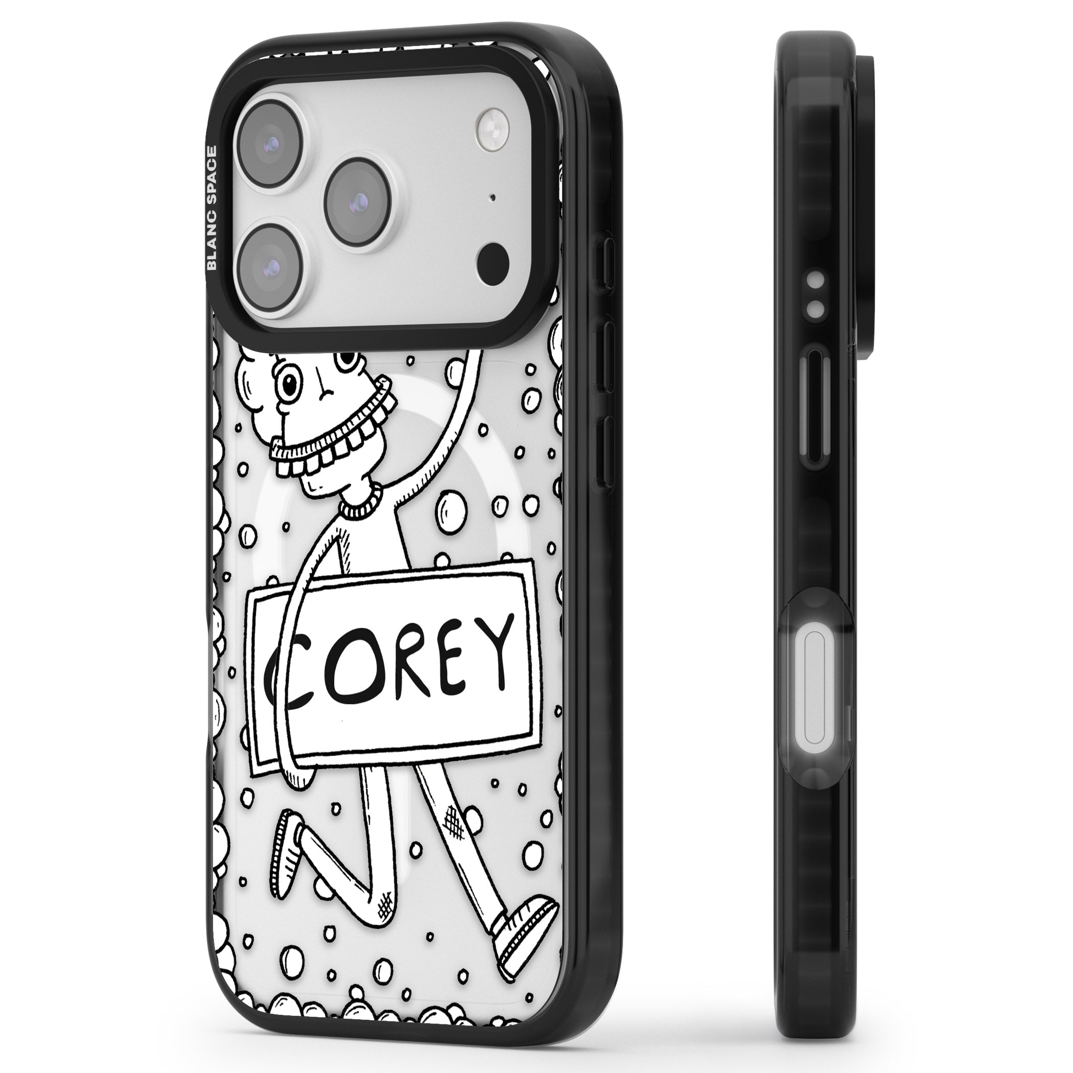 Personalised Banner Boy iPhone 17 Pro Max Impact Pro Black Phone Case Side Profile