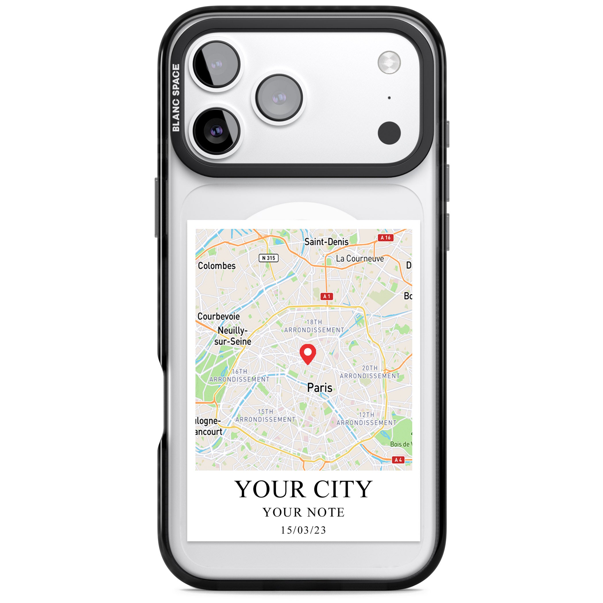 Personalised World Map iPhone 17 Pro Max Impact Pro Black Phone Case