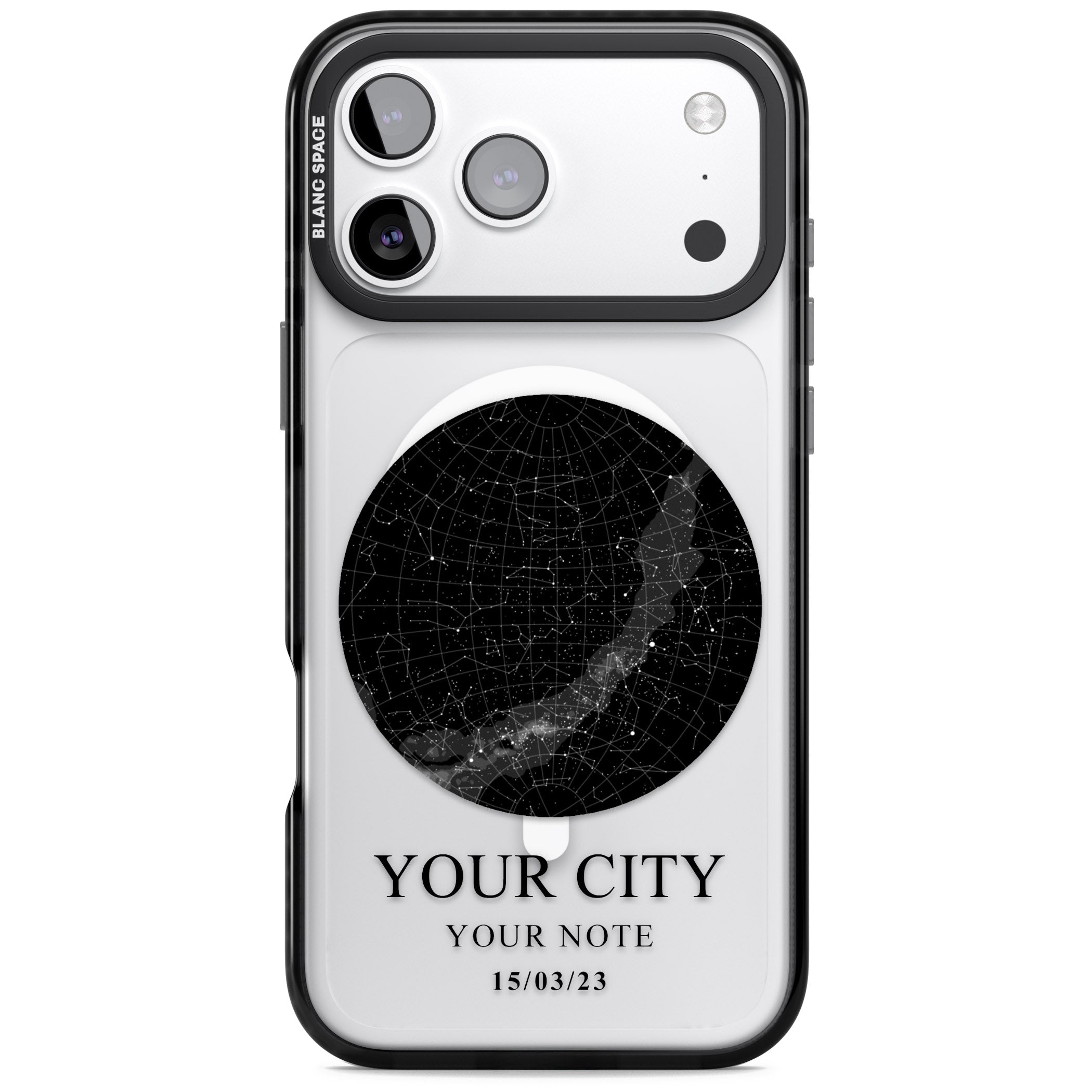 Personalised Star Map iPhone 17 Pro Max Impact Pro Black Phone Case