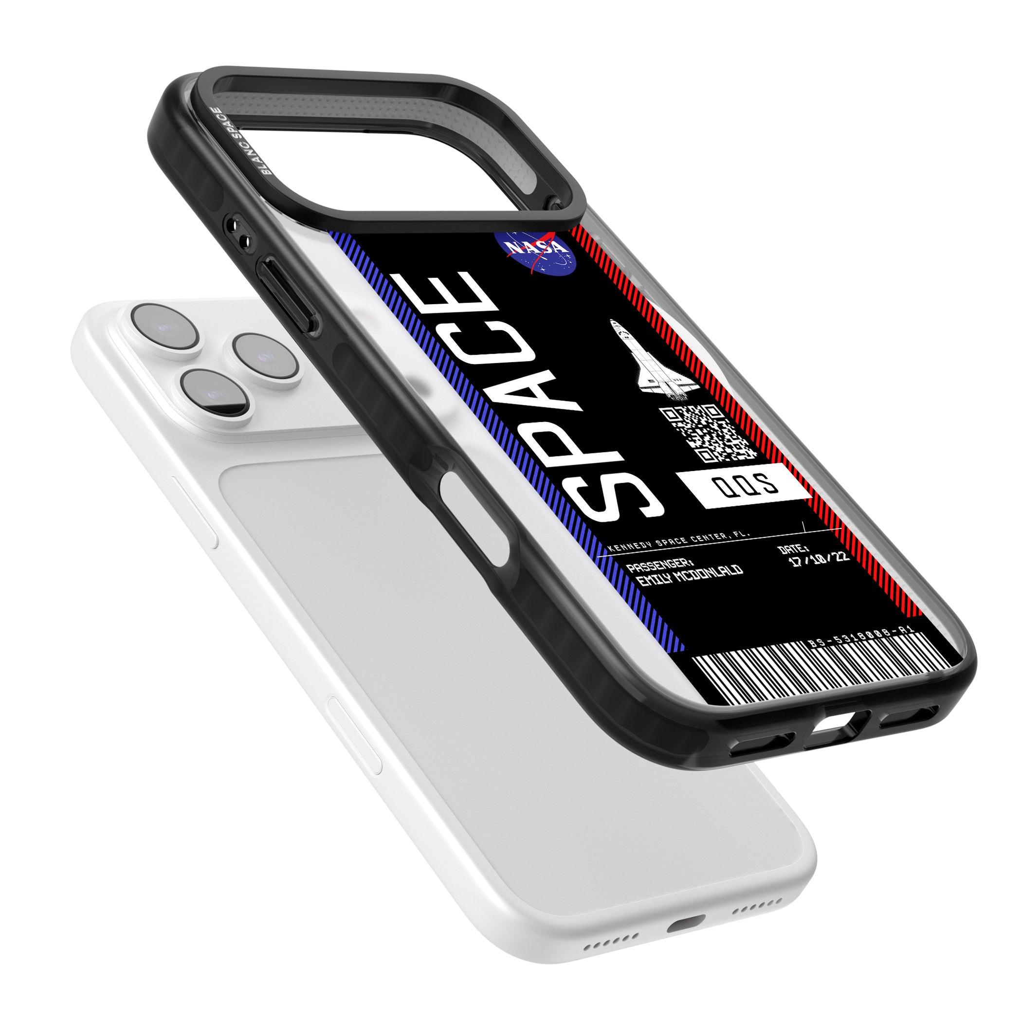 Personalised Nasa Boarding Pass (Dark) iPhone 17 Pro Max Impact Pro Black Phone Case Colours