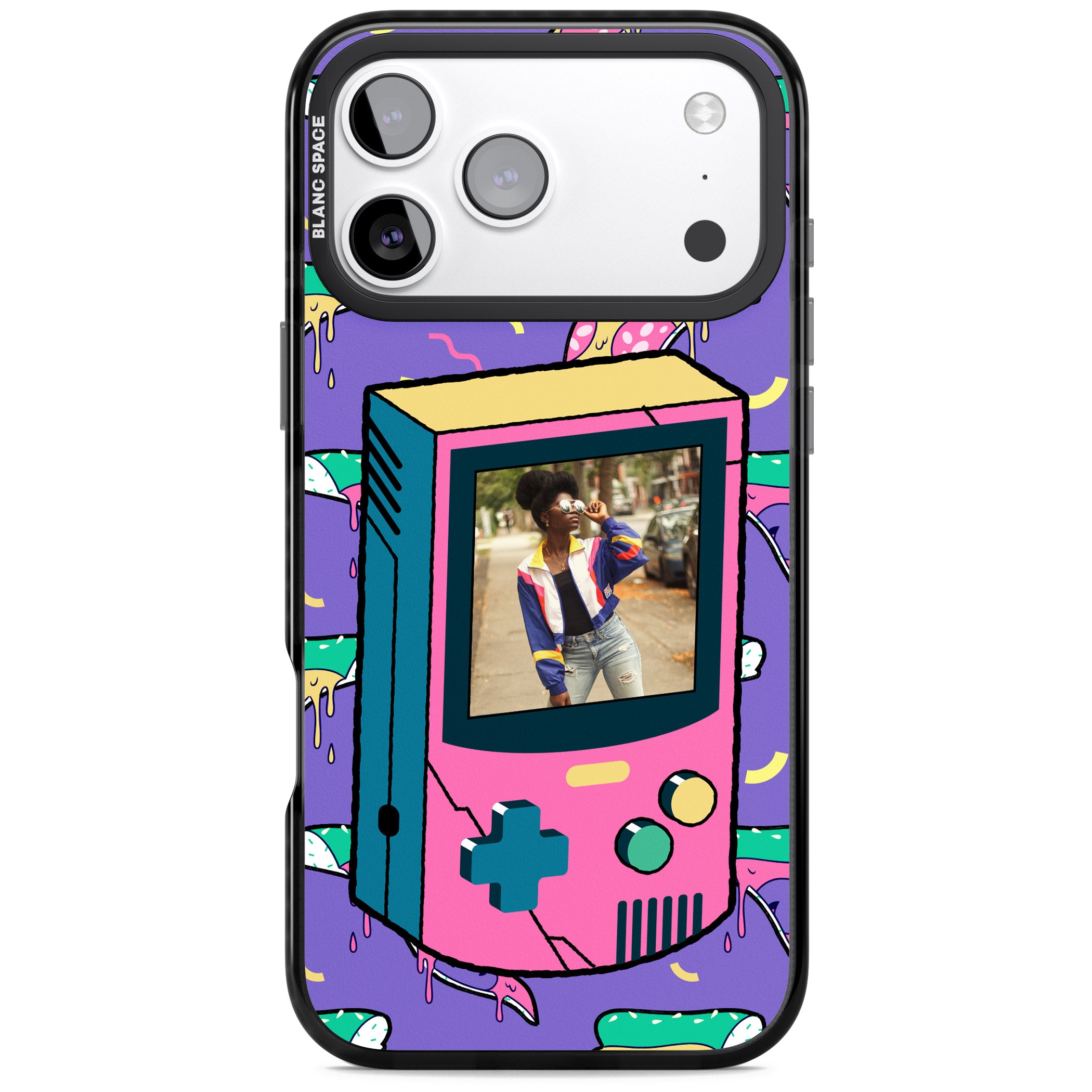 Personalised Retro Game Photo Case iPhone 17 Pro Max Impact Pro Black Phone Case