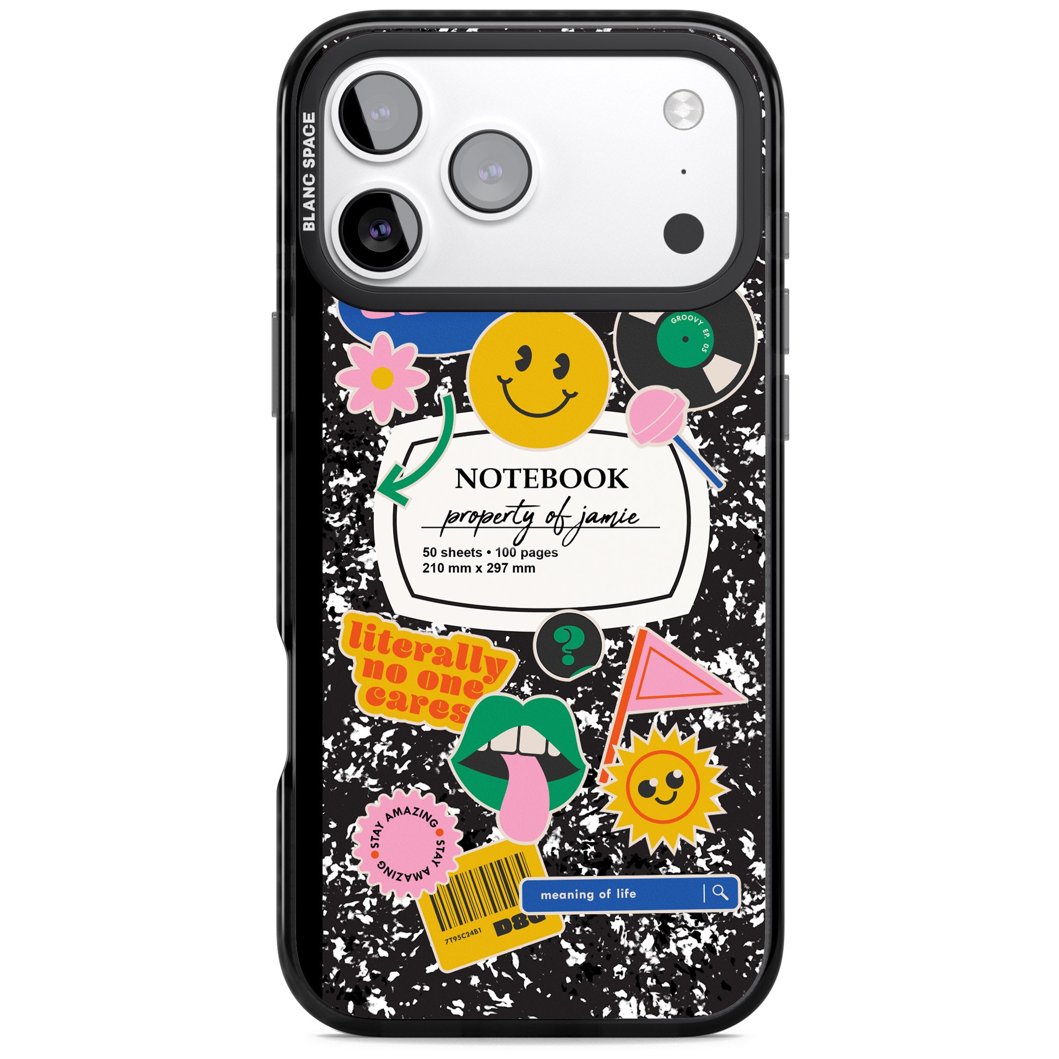 Personalised Quirky Notebook iPhone 17 Pro Max Impact Pro Black Phone Case
