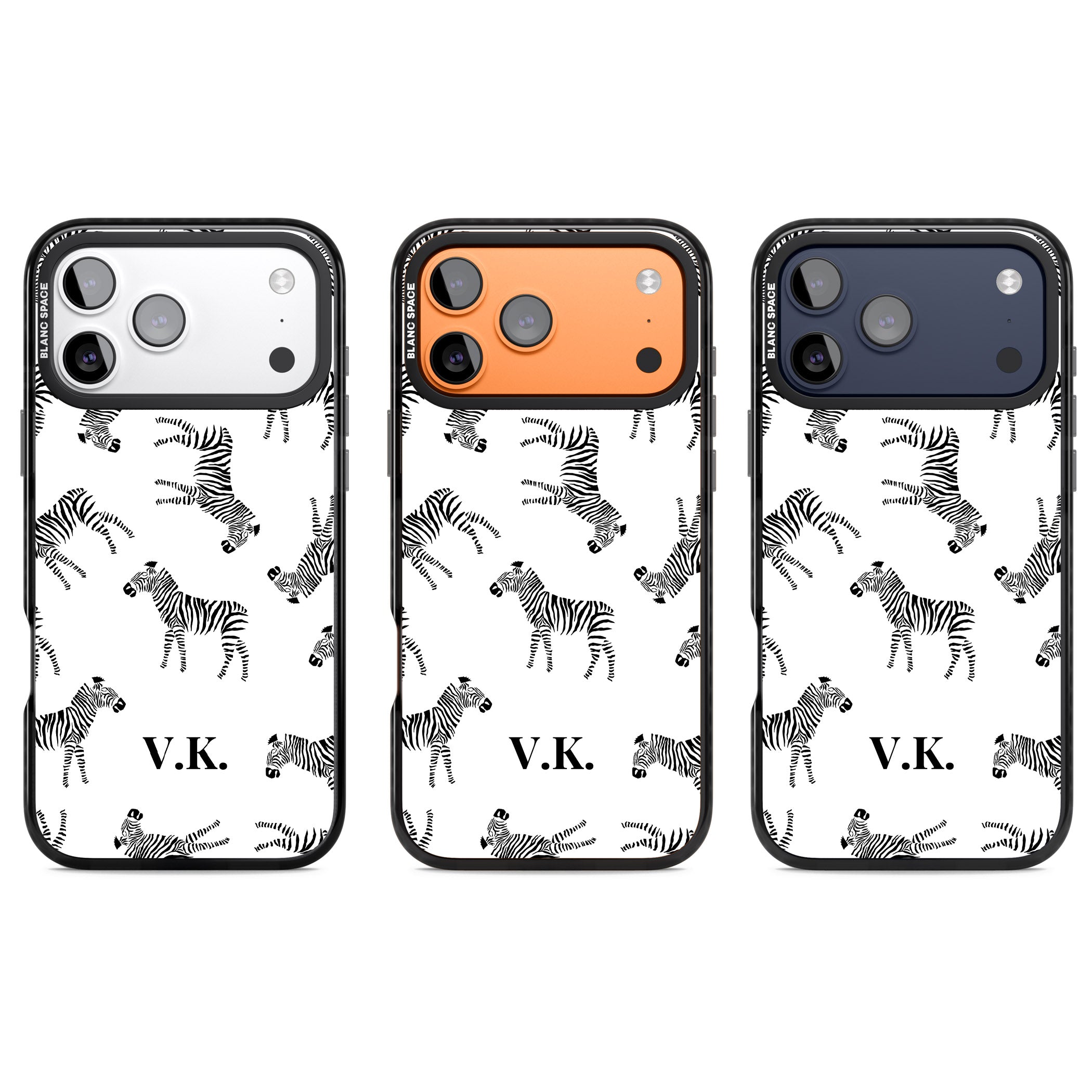 Personalised Zebra Pattern iPhone 17 Pro Impact Pro Black Phone Case APT Impact Protection