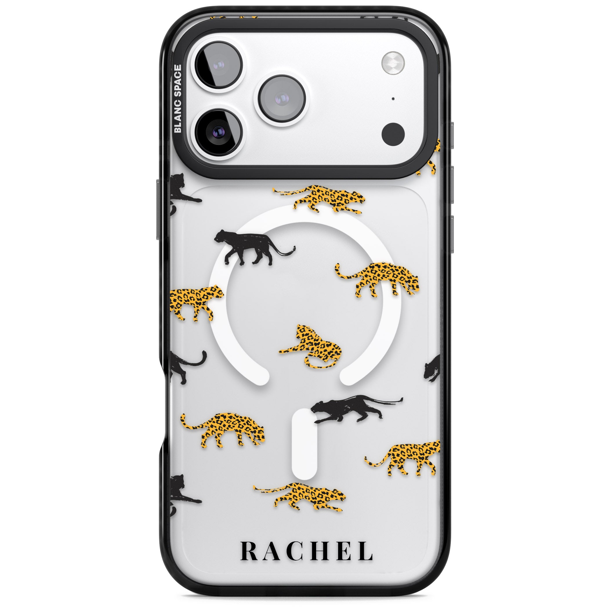 Personalised Jaguar Pattern iPhone 17 Pro Max Impact Pro Black Phone Case