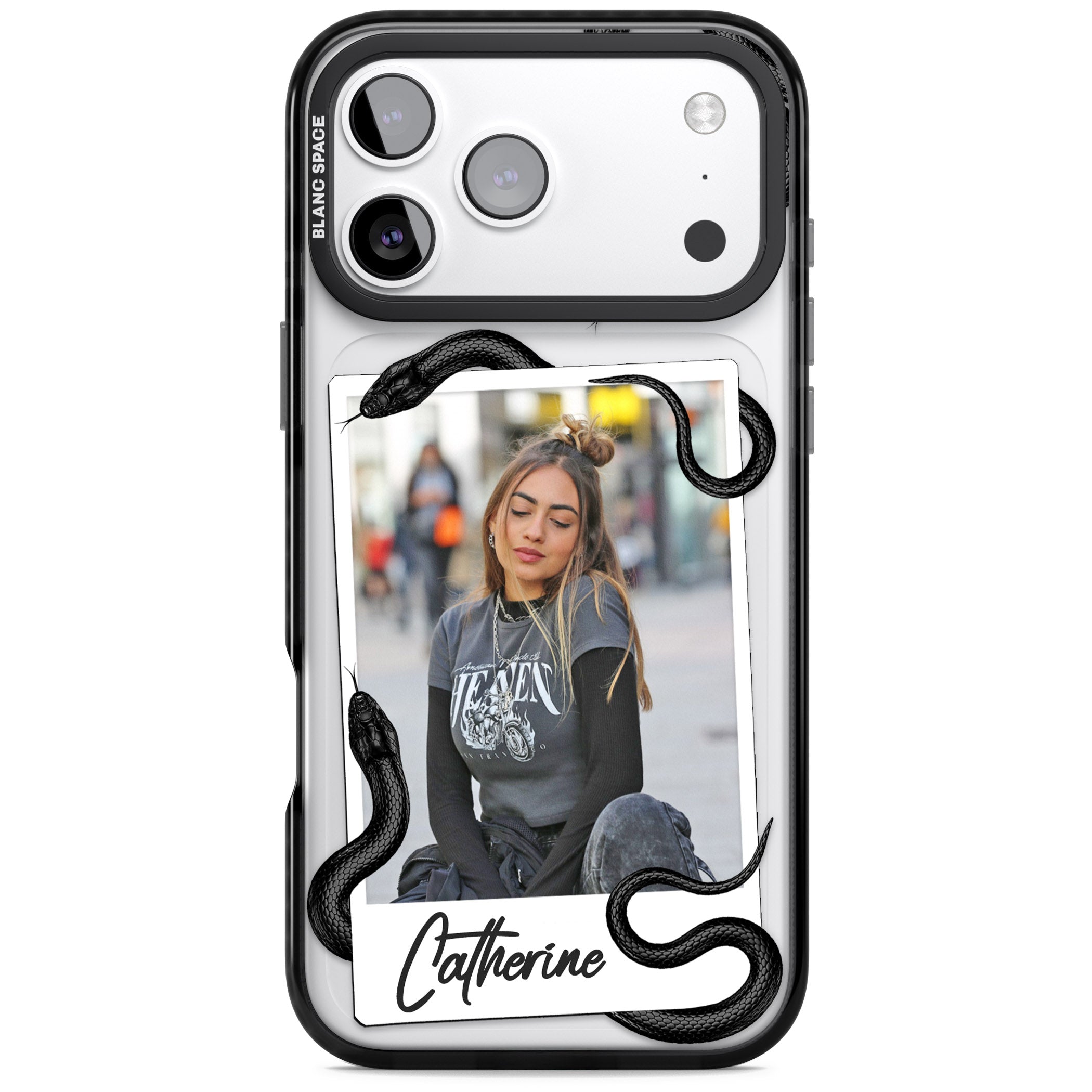 Personalised Snake Instant Photo iPhone 17 Pro Max Impact Pro Black Phone Case