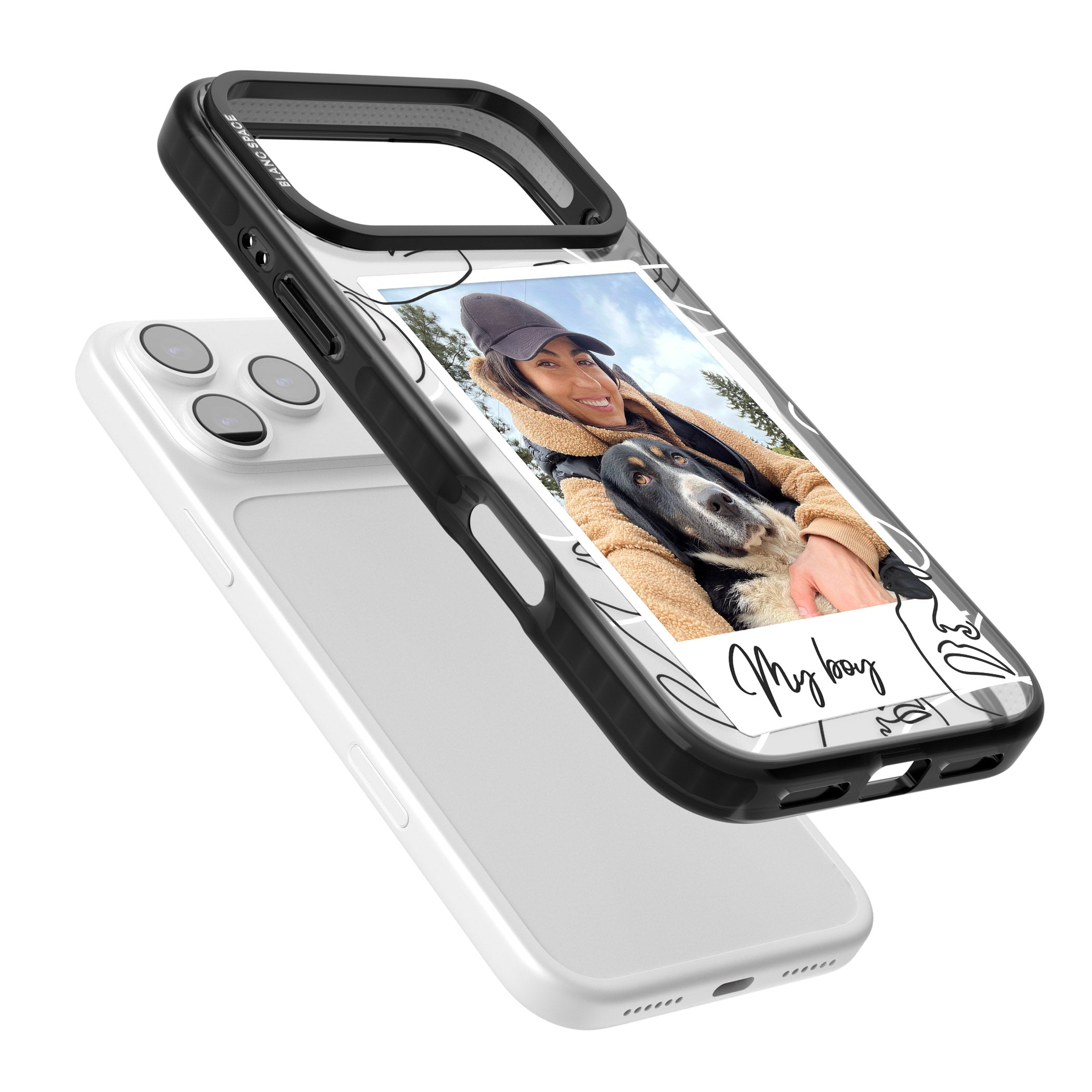 Personalised Abstract Faces Instant Photo iPhone 17 Pro Max Impact Pro Black Phone Case Colours