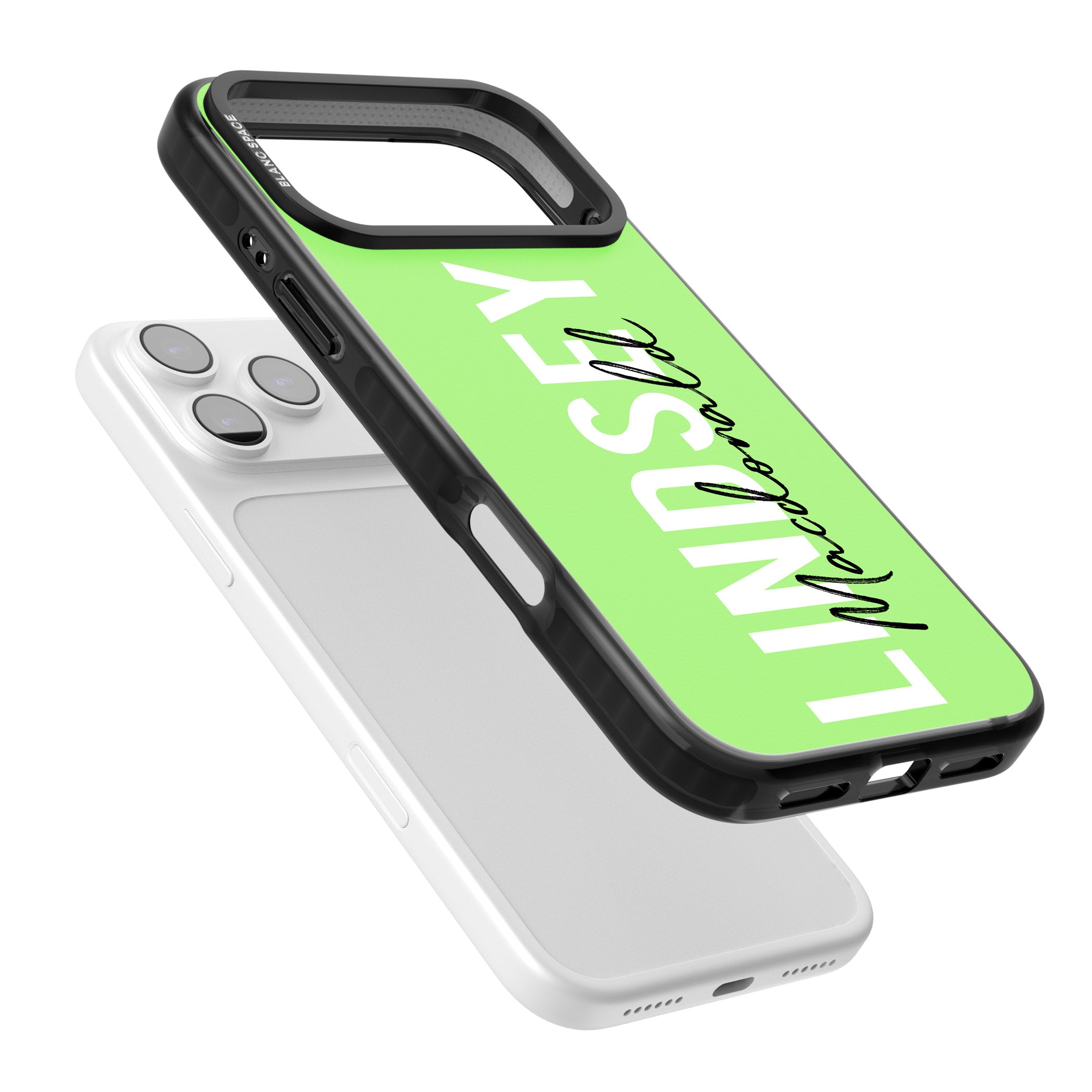 Personalised Bold Name: Lime iPhone 17 Pro Max Impact Pro Black Phone Case Colours