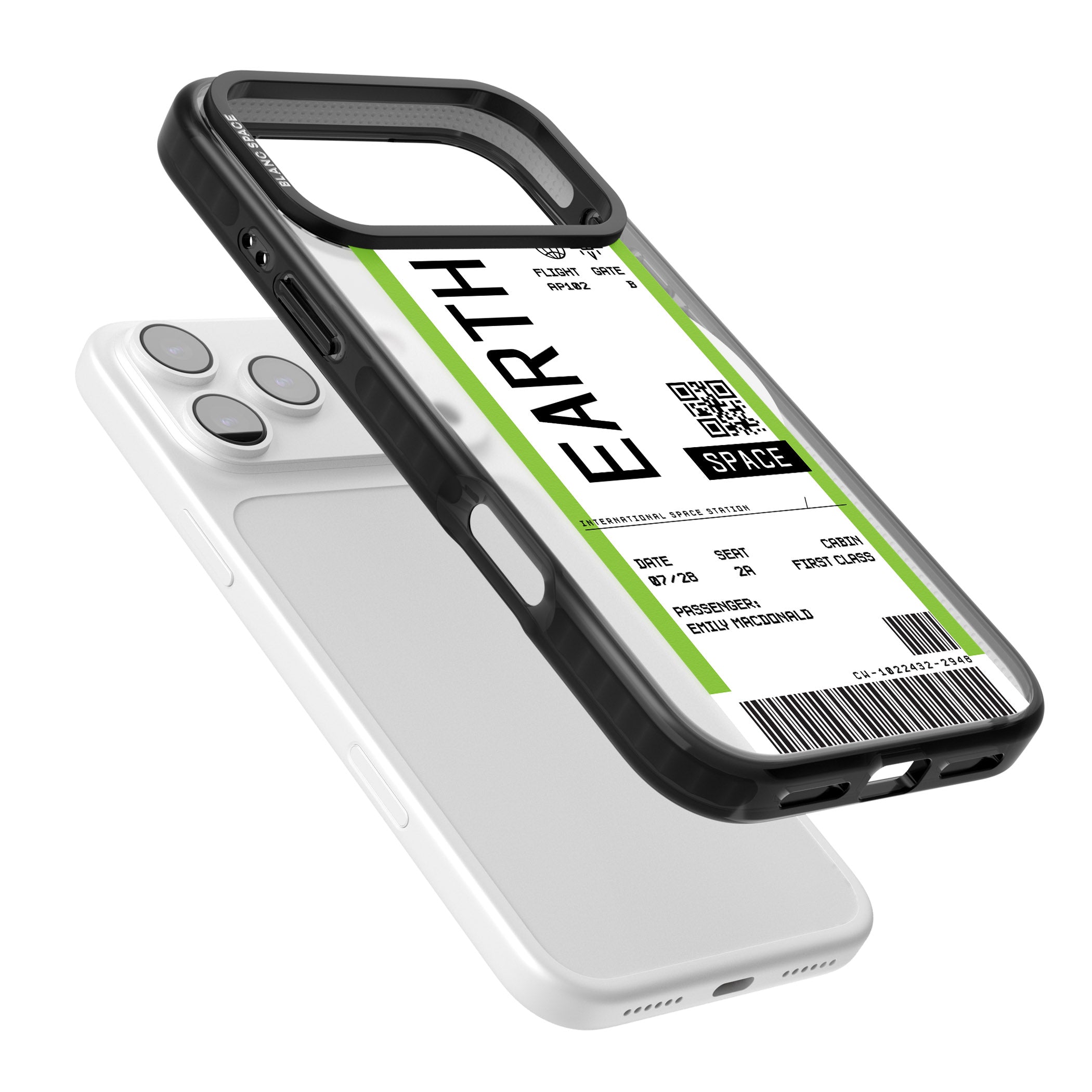 Personalised Earth Travel Ticket iPhone 17 Pro Max Impact Pro Black Phone Case Colours