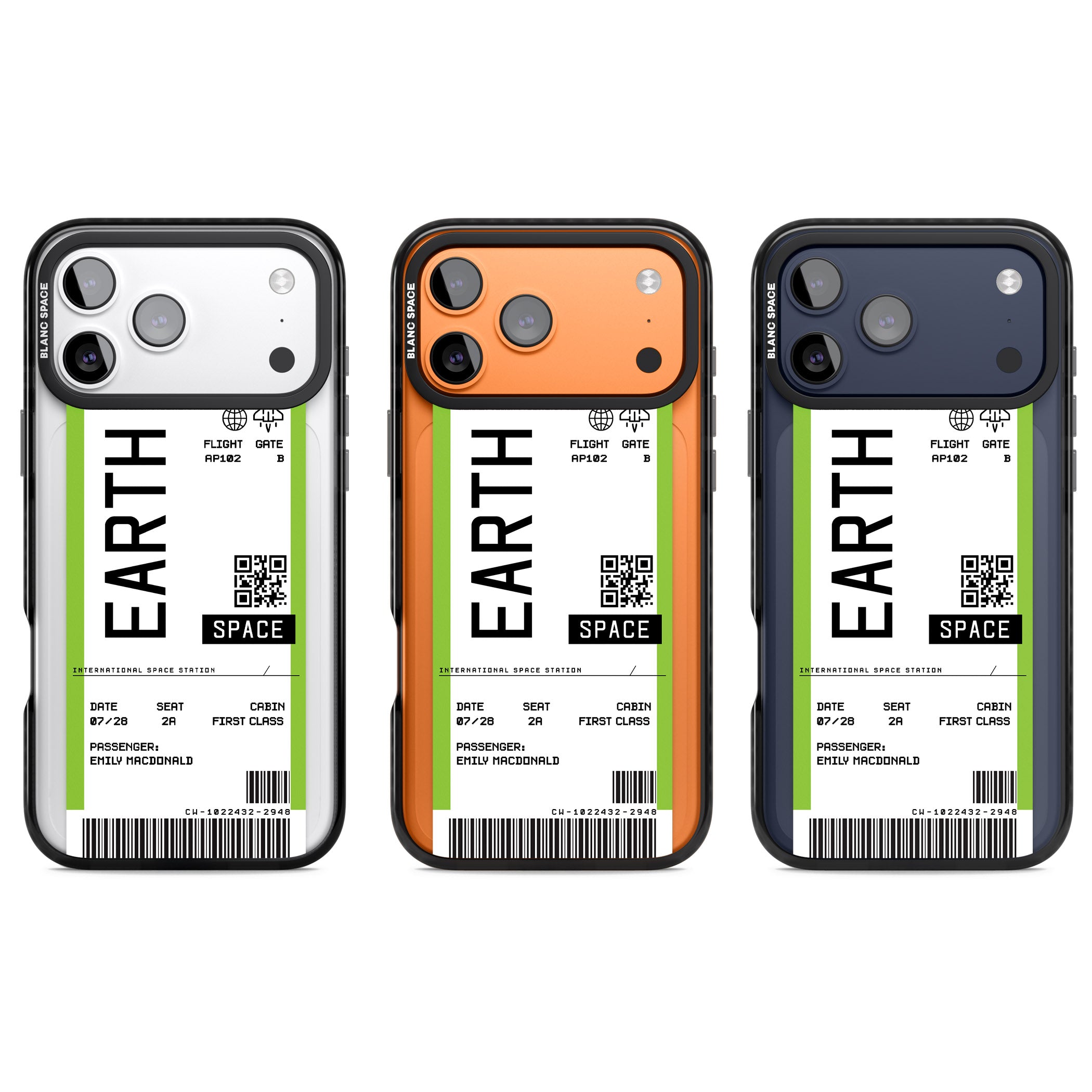 Personalised Earth Travel Ticket iPhone 17 Pro Impact Pro Black Phone Case APT Impact Protection
