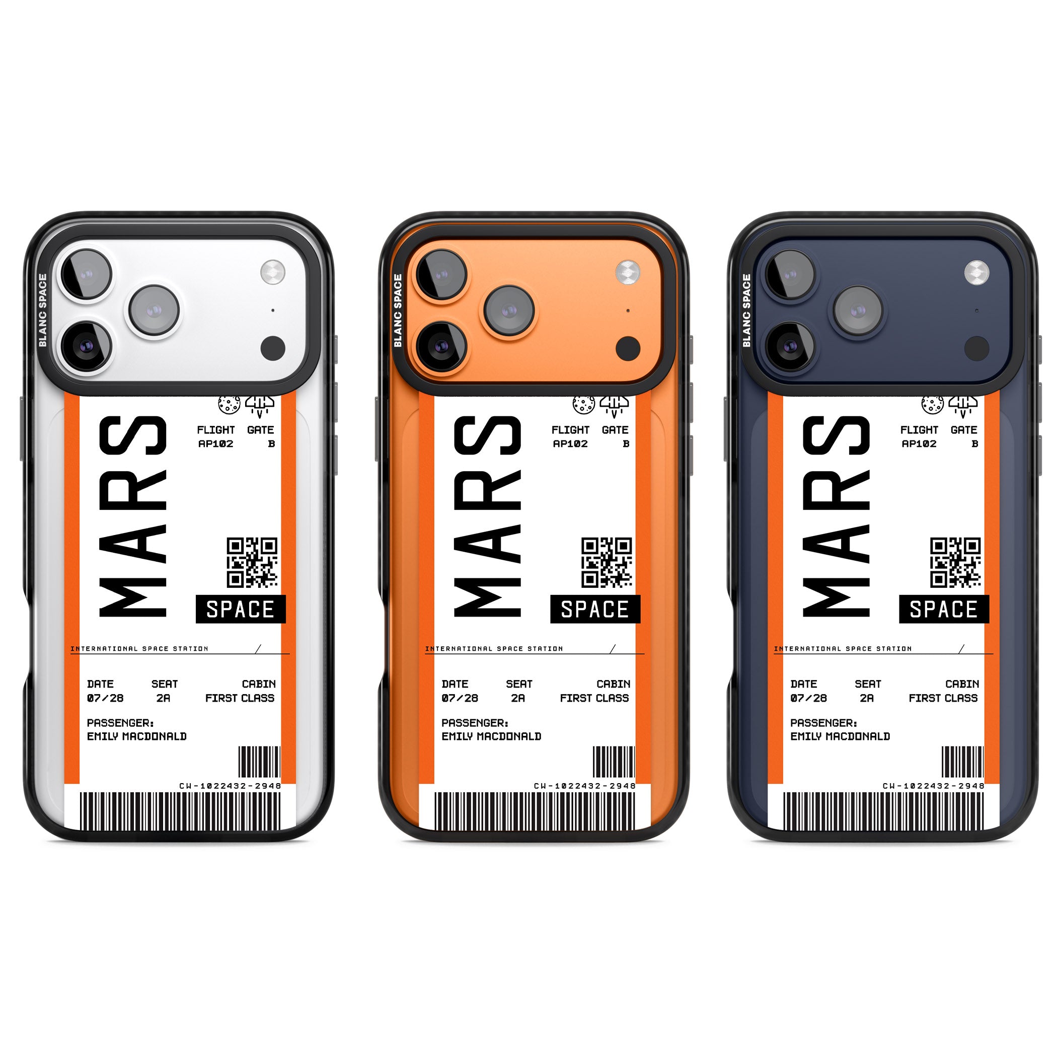 Personalised Mars Travel Ticket iPhone 17 Pro Impact Pro Black Phone Case APT Impact Protection