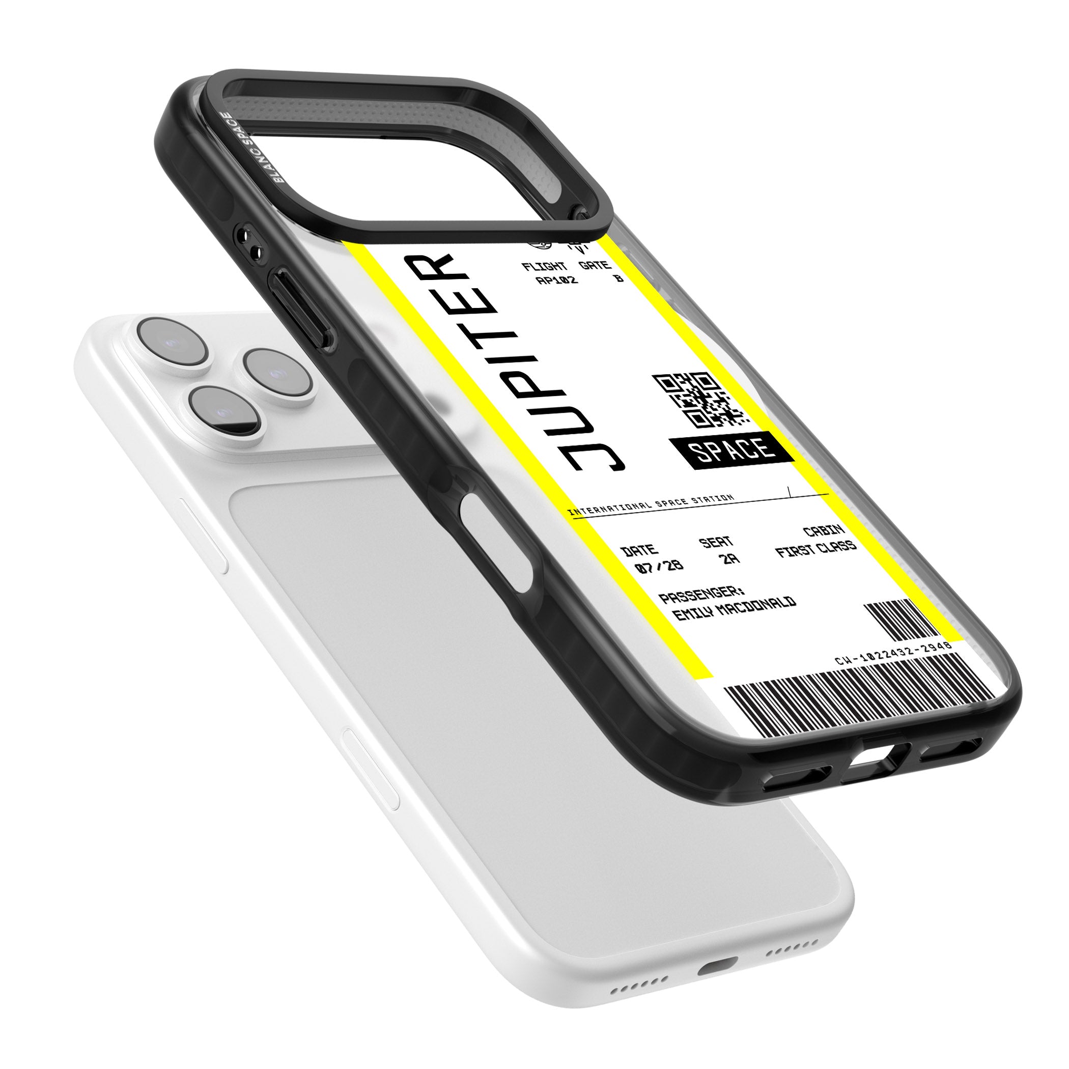 Personalised Jupiter Travel Ticket iPhone 17 Pro Max Impact Pro Black Phone Case Colours