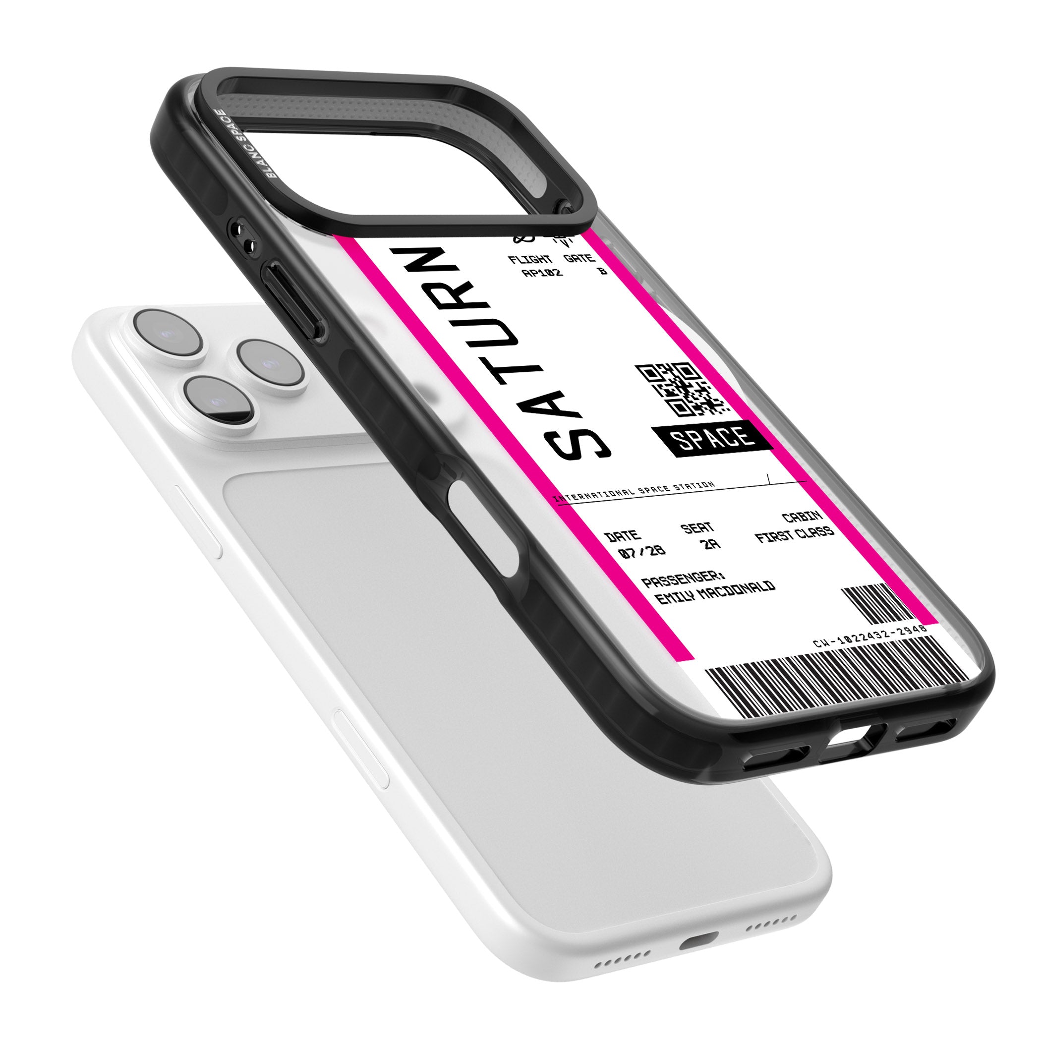 Personalised Saturn Travel Ticket iPhone 17 Pro Max Impact Pro Black Phone Case Colours