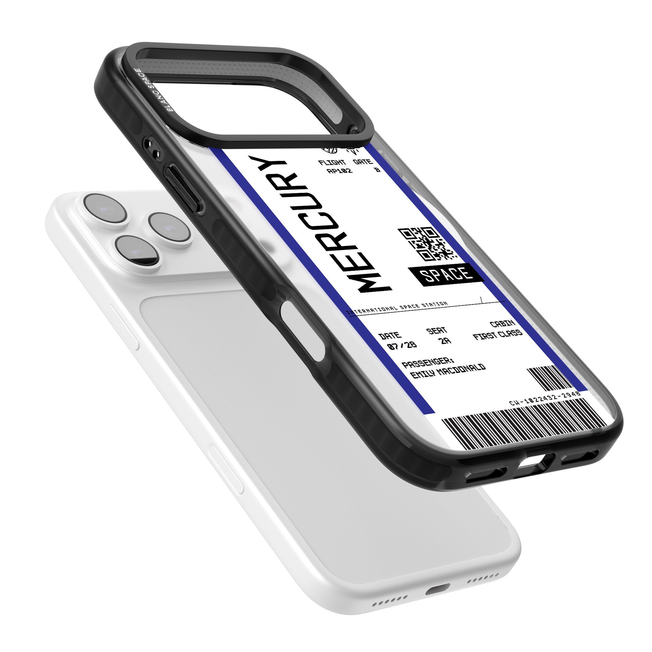 Personalised Mercury Travel Ticket iPhone 17 Pro Max Impact Pro Black Phone Case Colours