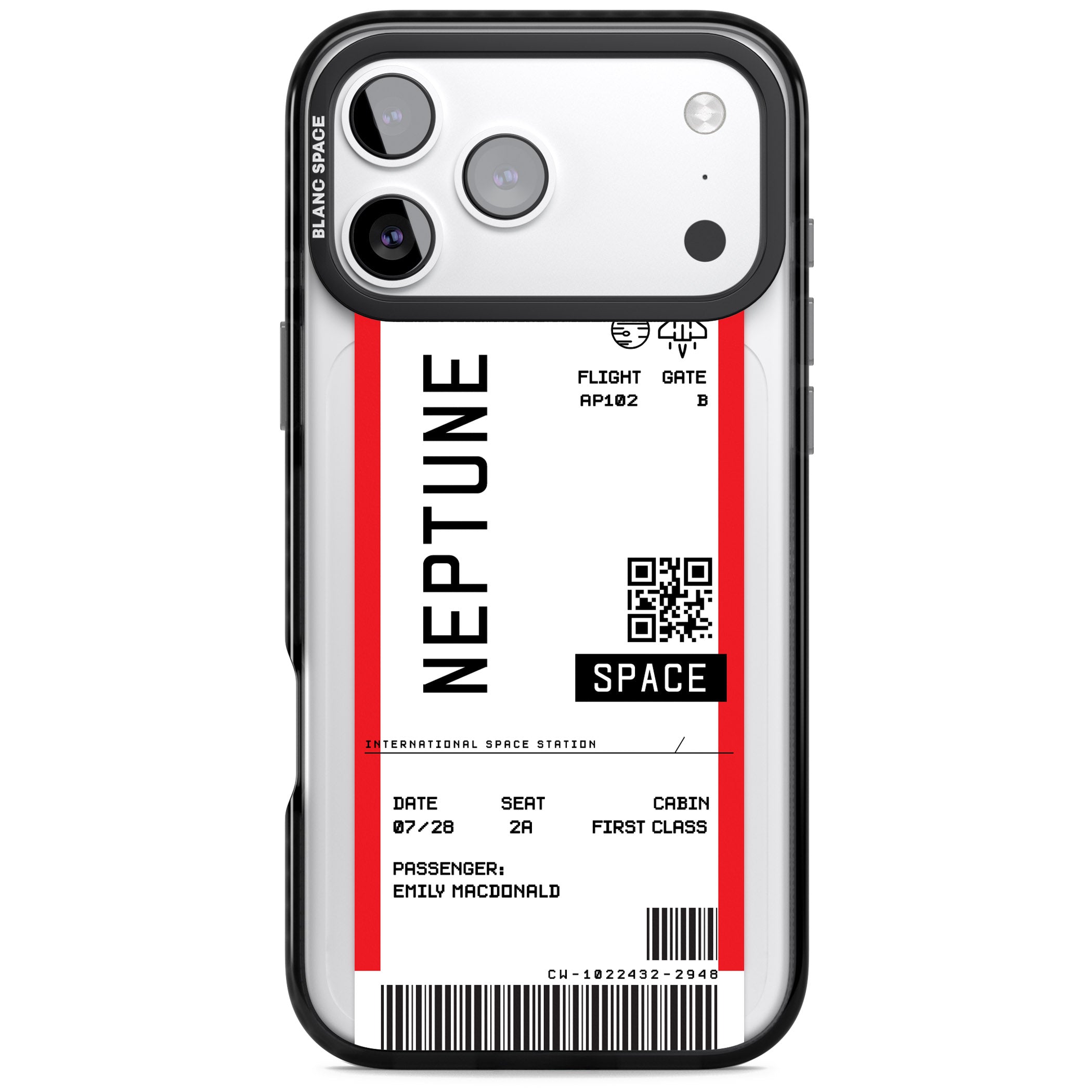 Personalised Neptune Travel Ticket iPhone 17 Pro Max Impact Pro Black Phone Case