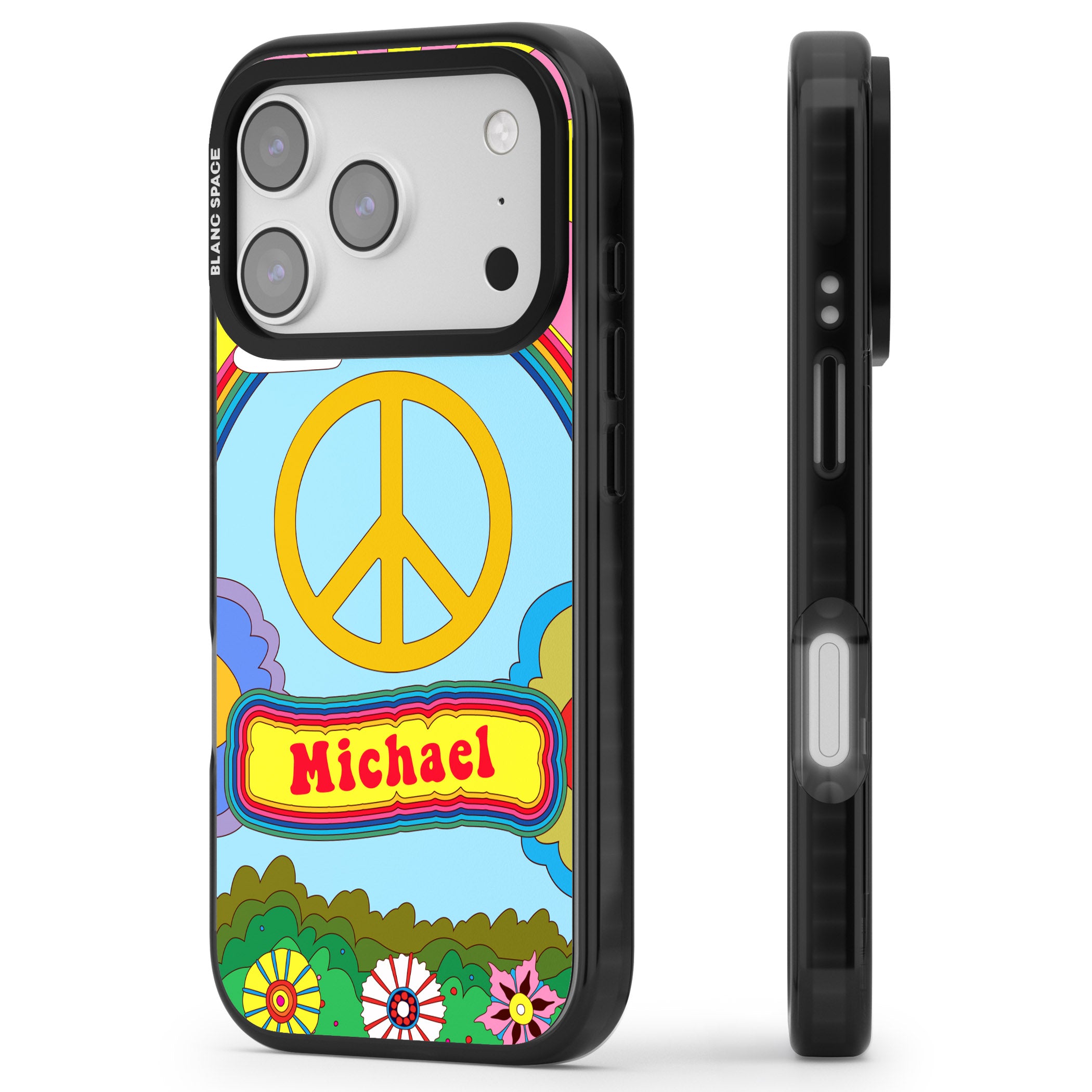 Personalised Happy Days iPhone 17 Pro Max Impact Pro Black Phone Case Side Profile