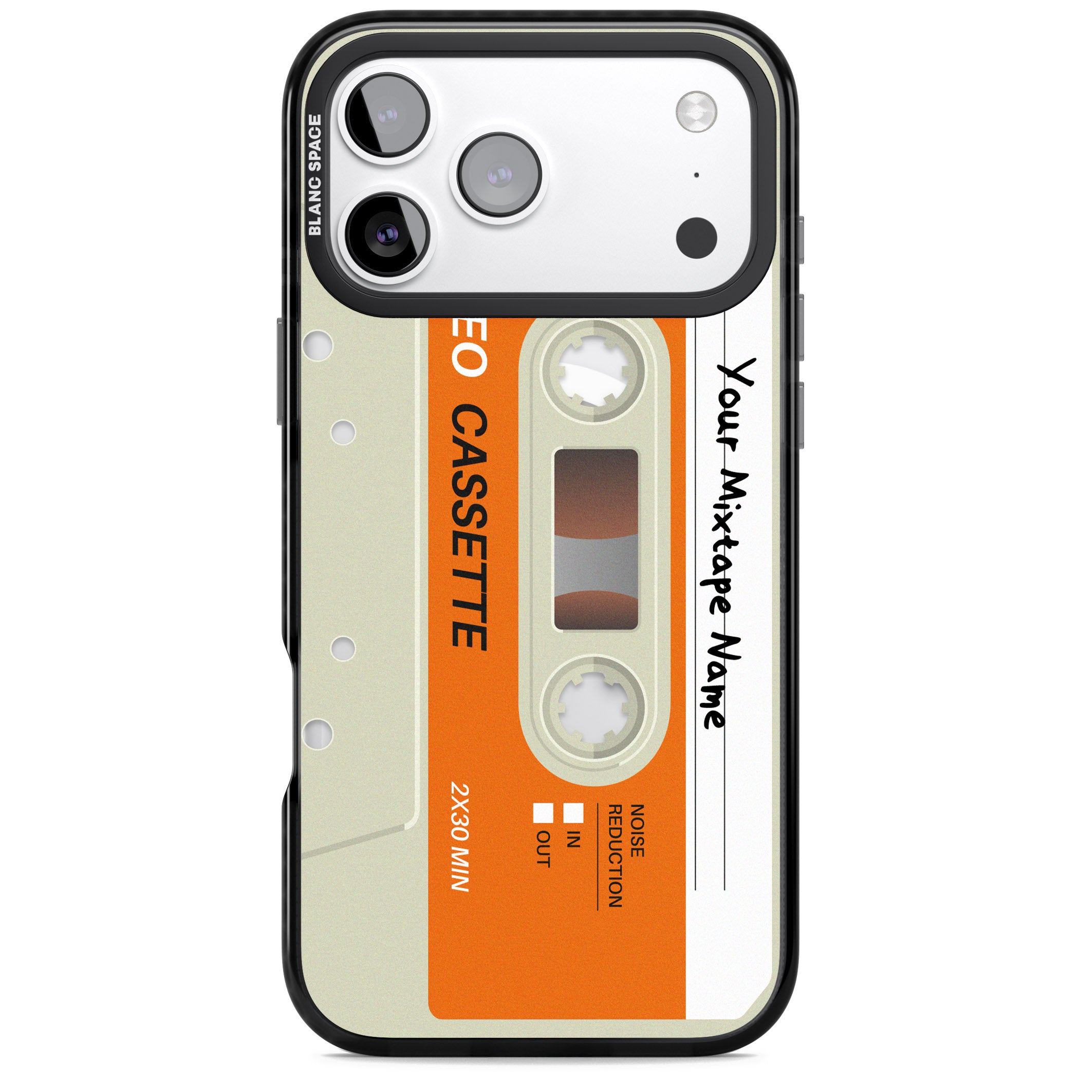 Personalised Retro Cassette Classic iPhone 17 Pro Max Impact Pro Black Phone Case