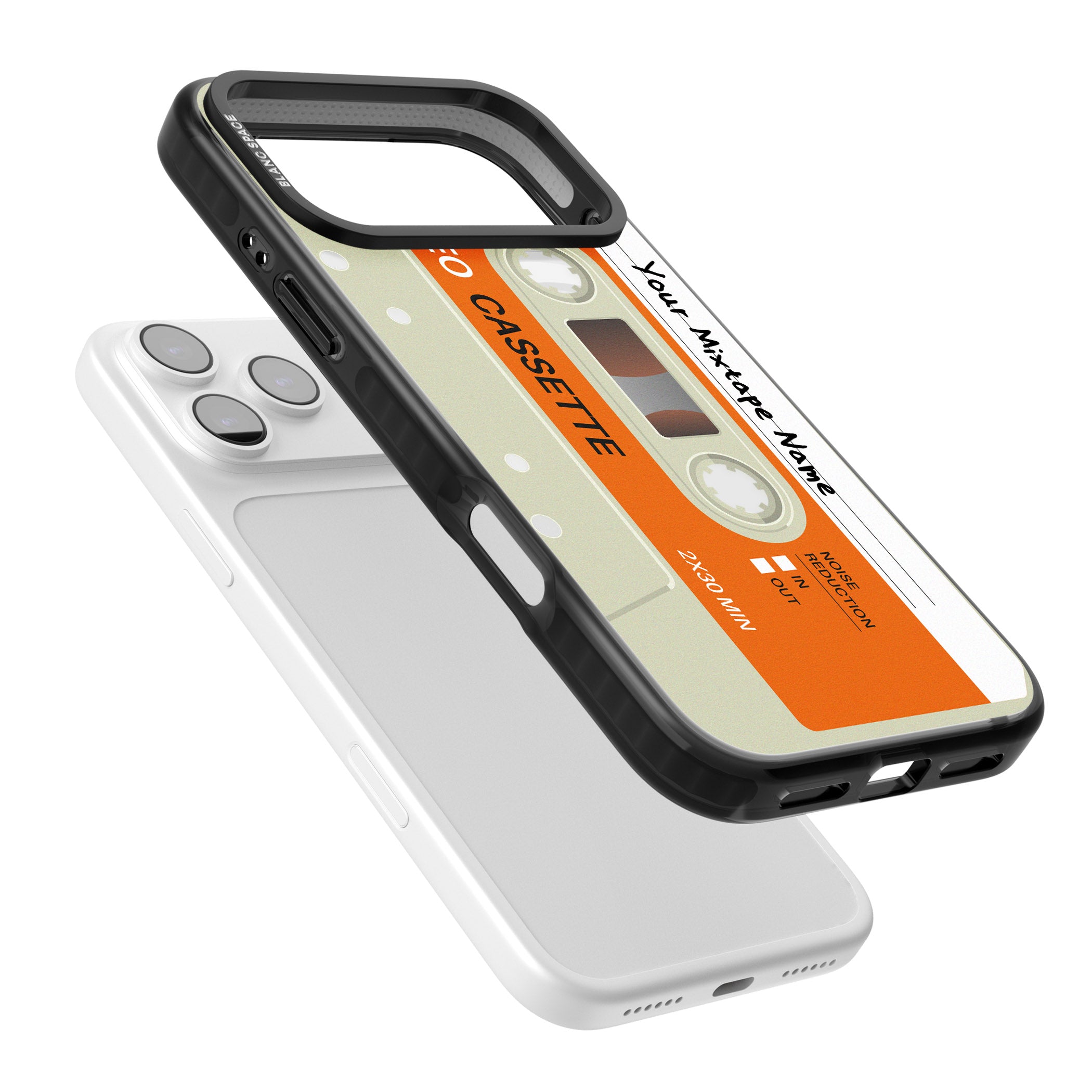 Personalised Retro Cassette Classic iPhone 17 Pro Max Impact Pro Black Phone Case Colours