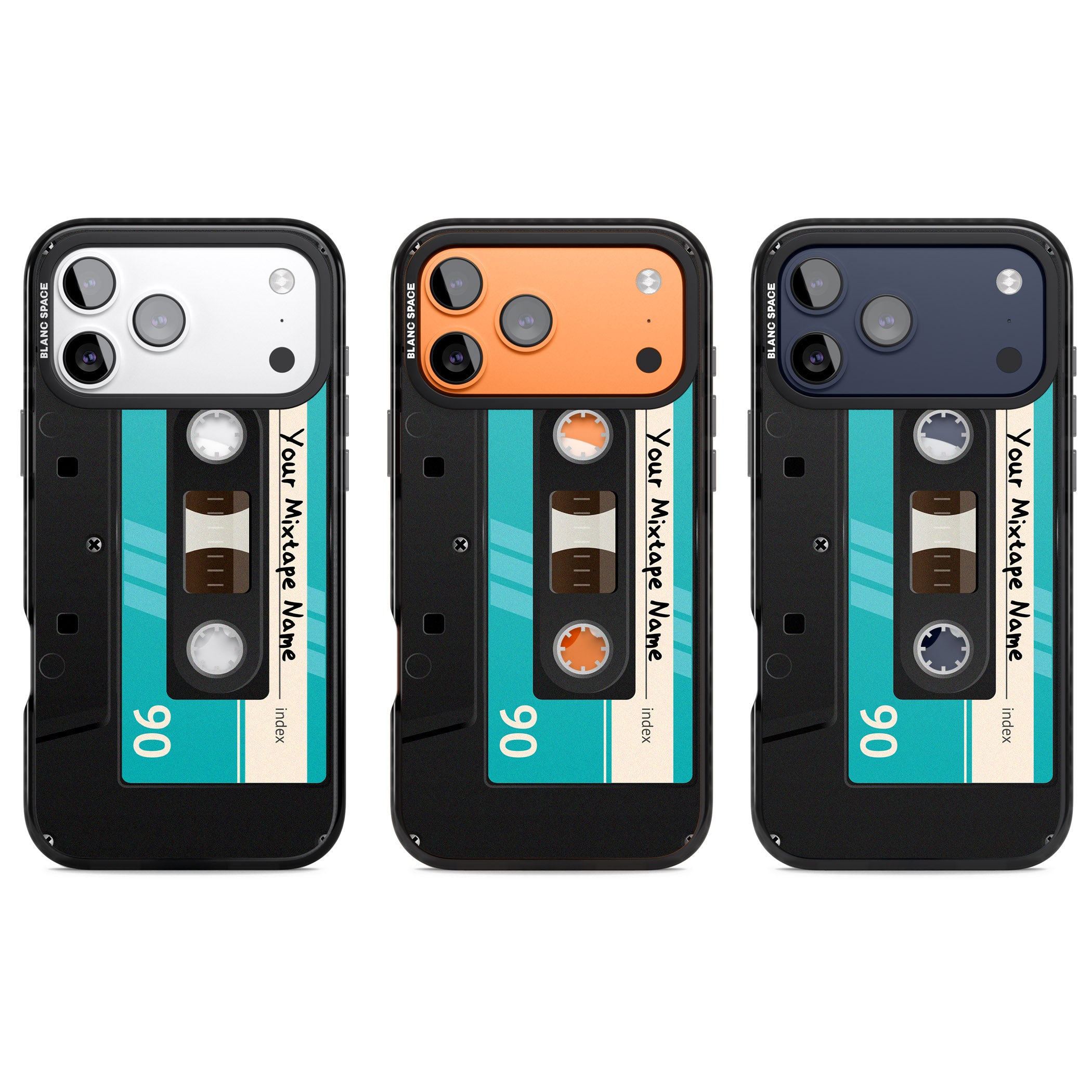 Personalised Retro Mixtape Dark iPhone 17 Pro Impact Pro Black Phone Case APT Impact Protection