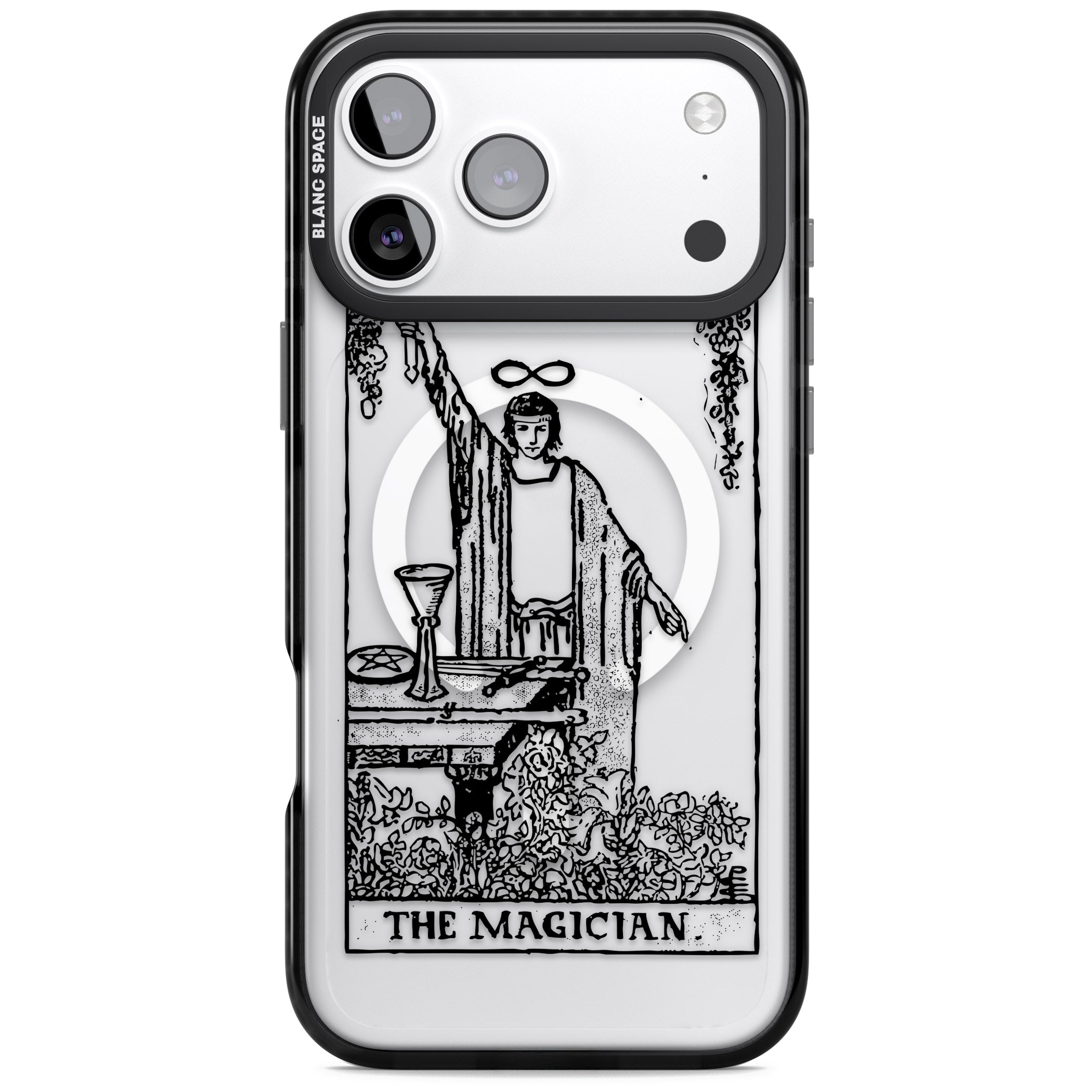 Personalised The Magician Tarot Transparent iPhone 17 Pro Max Impact Pro Black Phone Case