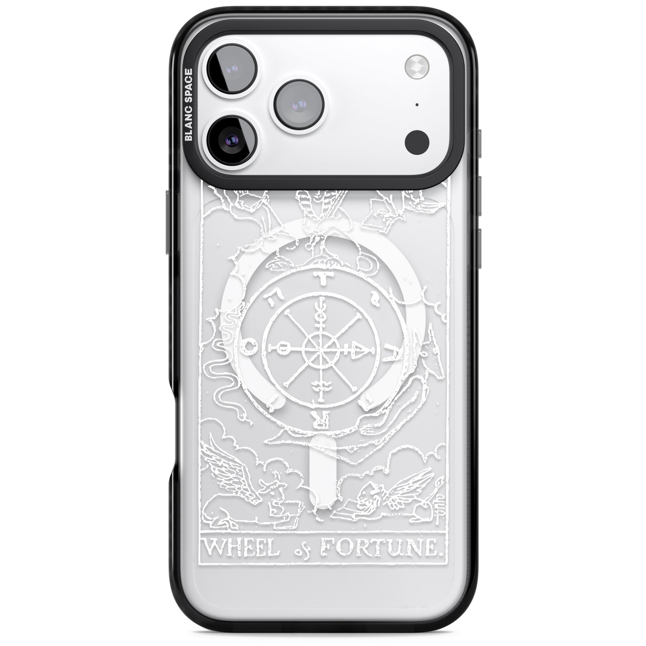 Personalised Wheel Of Fortune Tarot Card (White) iPhone 17 Pro Max Impact Pro Black Phone Case