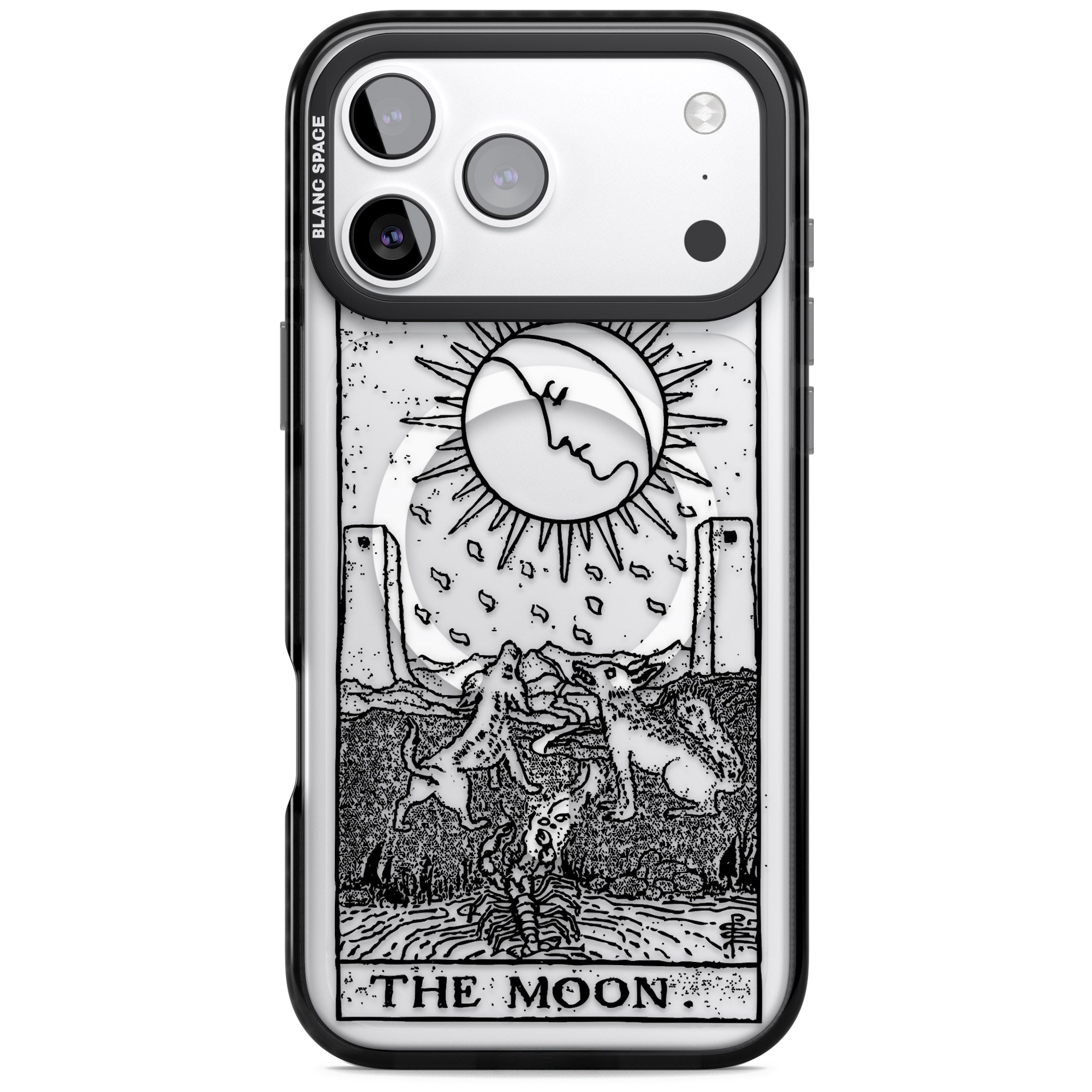 Personalised The Moon Tarot Card (Clear) iPhone 17 Pro Max Impact Pro Black Phone Case