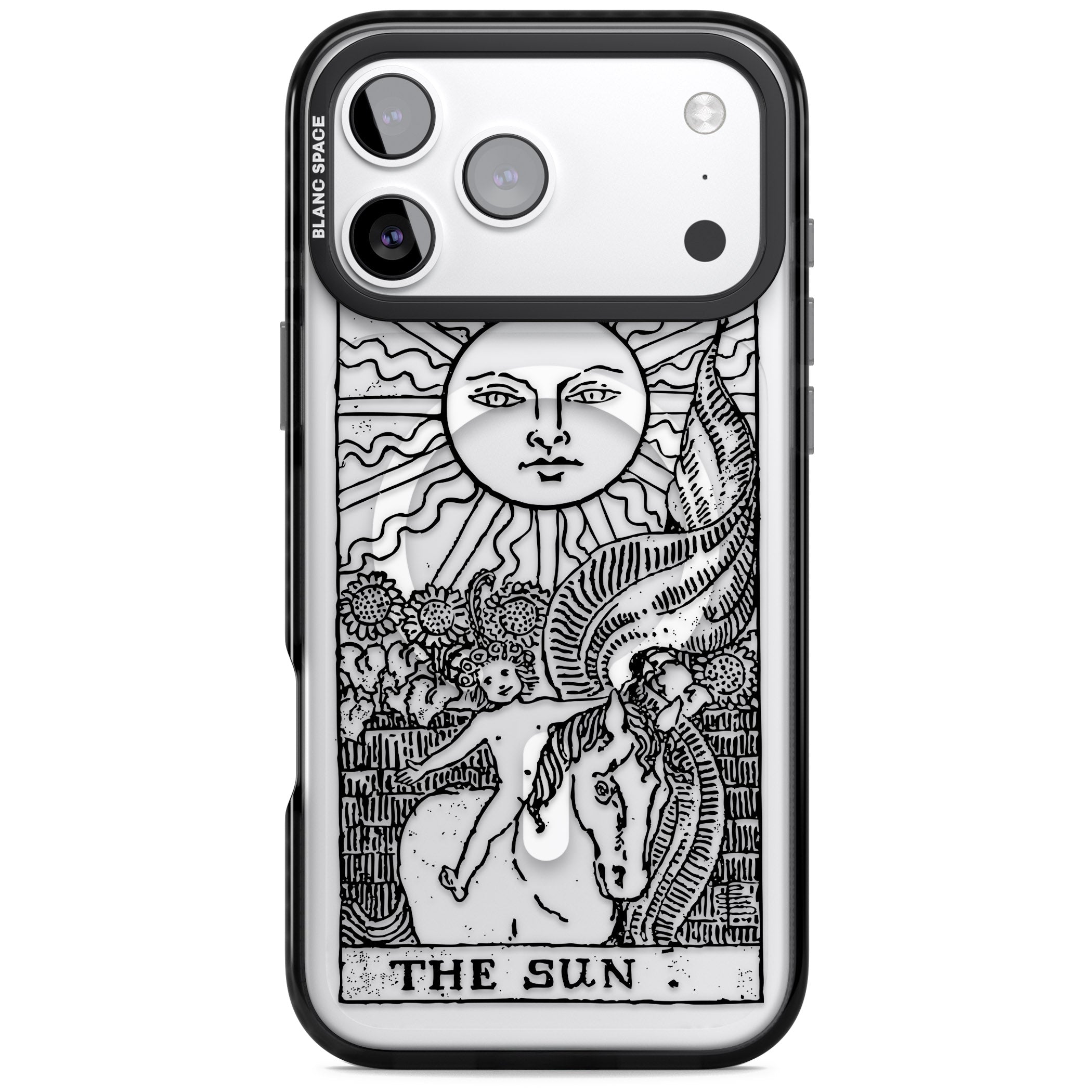 Personalised The Sun Tarot Card (Clear) iPhone 17 Pro Max Impact Pro Black Phone Case
