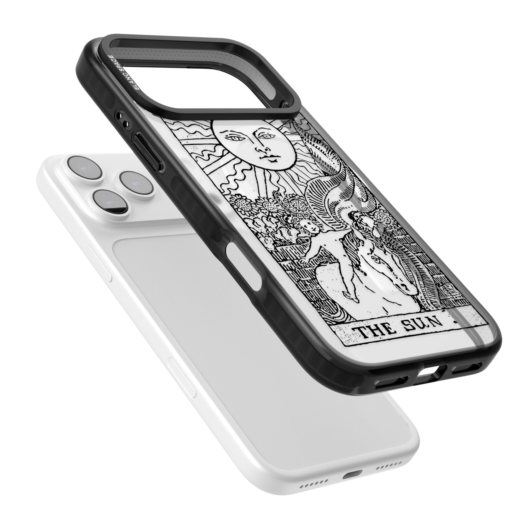Personalised The Sun Tarot Card (Clear) iPhone 17 Pro Max Impact Pro Black Phone Case Colours
