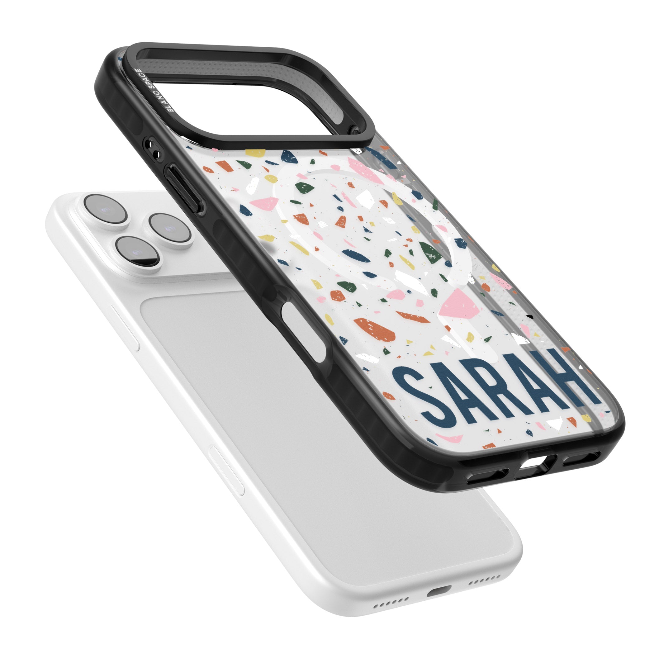 Personalised Terrazzo iPhone 17 Pro Max Impact Pro Black Phone Case Colours